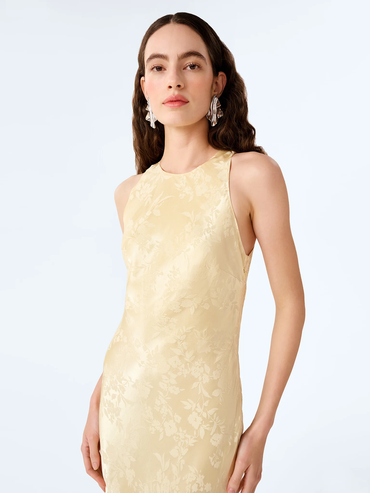 Jai Jacquard Dress in Double Cream - Image 5