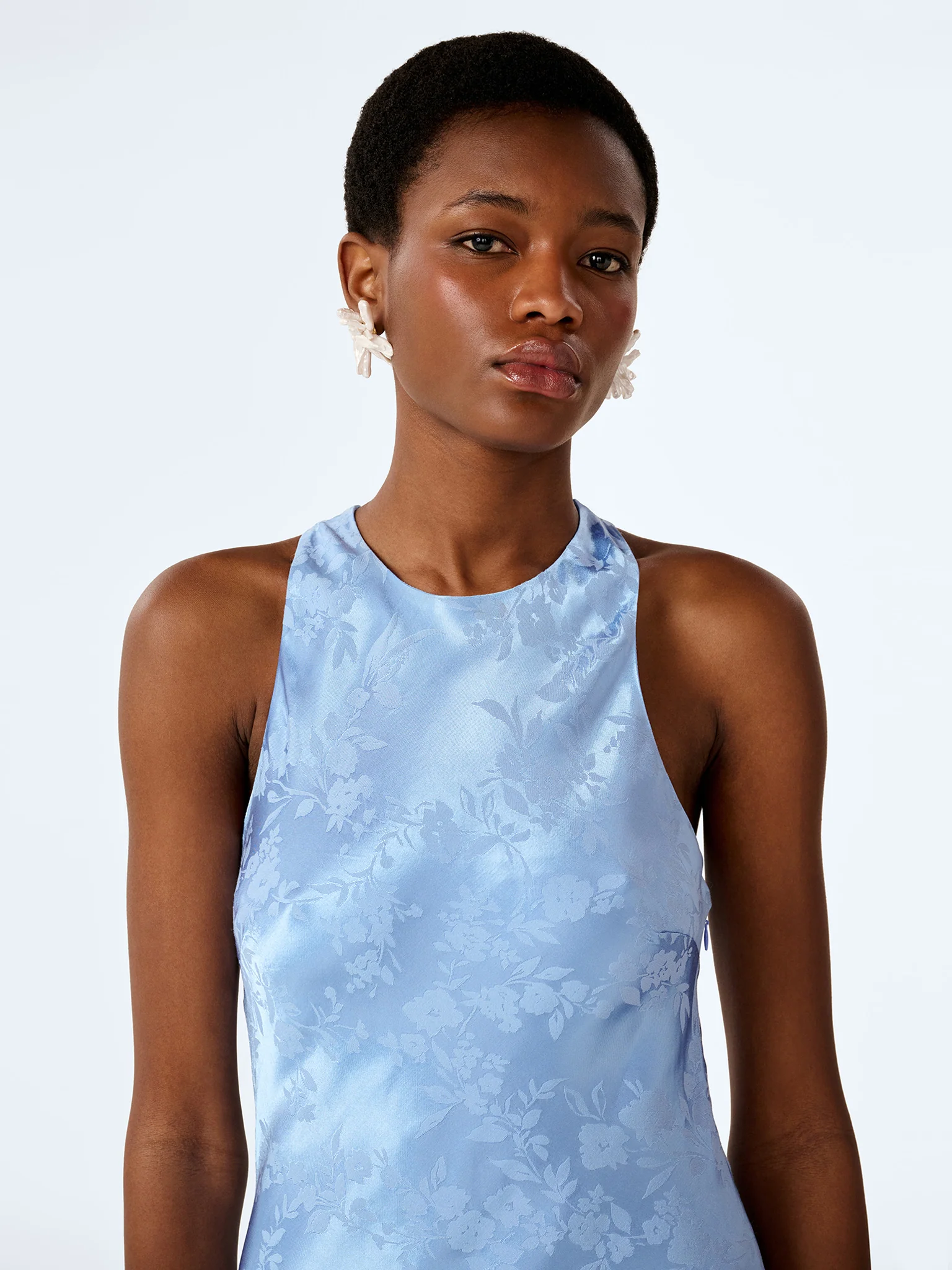 Jai Jacquard Dress in Vista Blue - Image 4