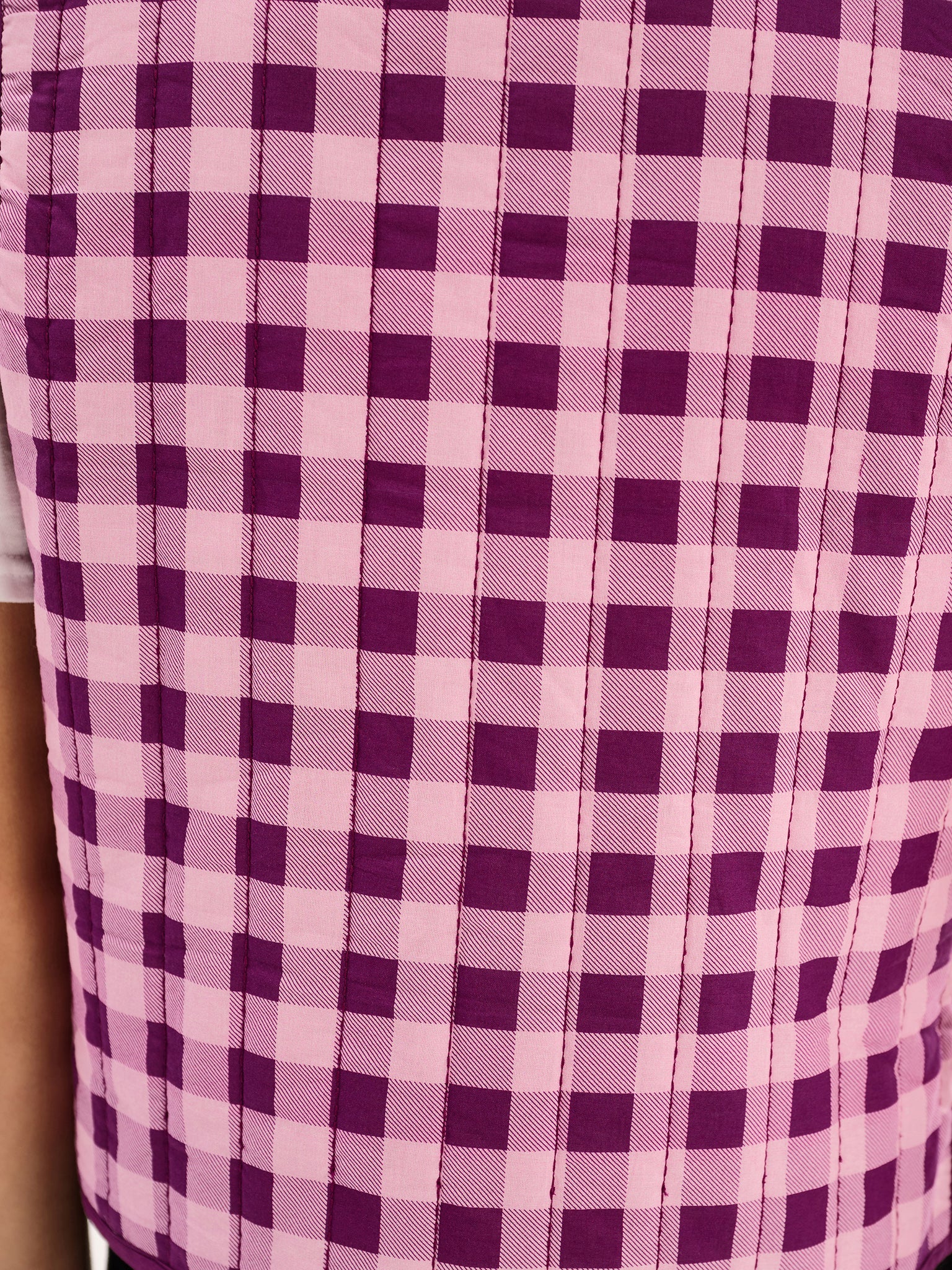 Jojo Quilted Gilet in Pink Gingham - Image 5