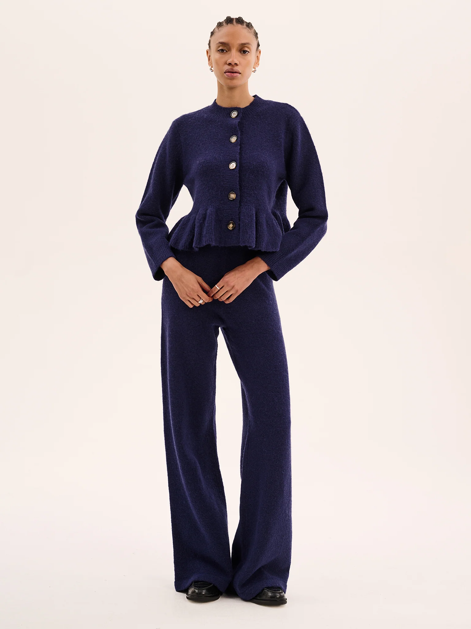 Kenny Knit Trouser in Navy