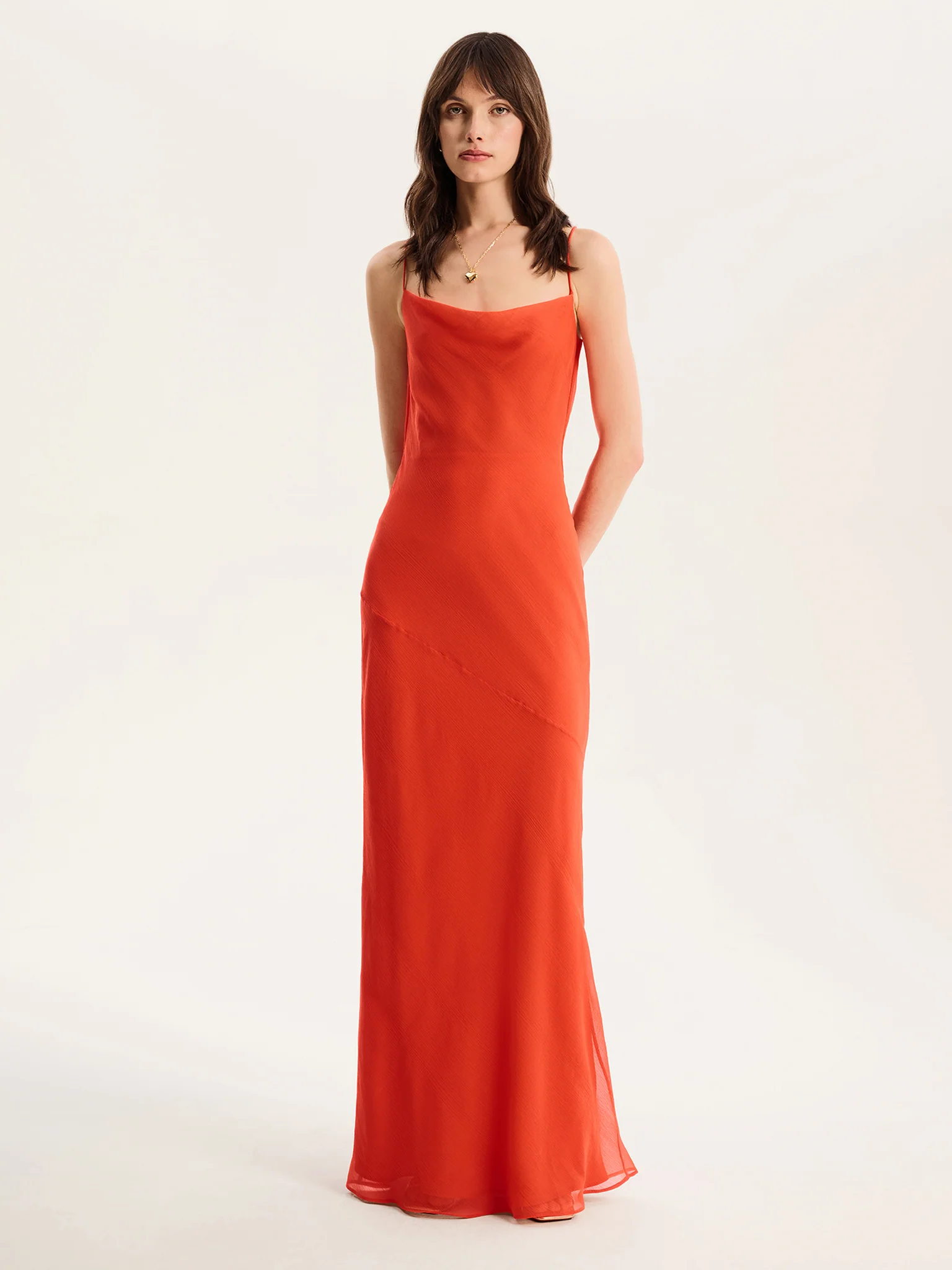 Koko Chiffon Dress in Orange