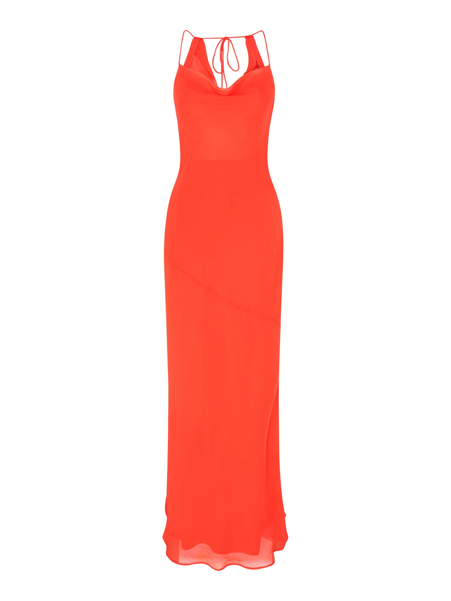 Koko Chiffon Dress in Orange - Image 5