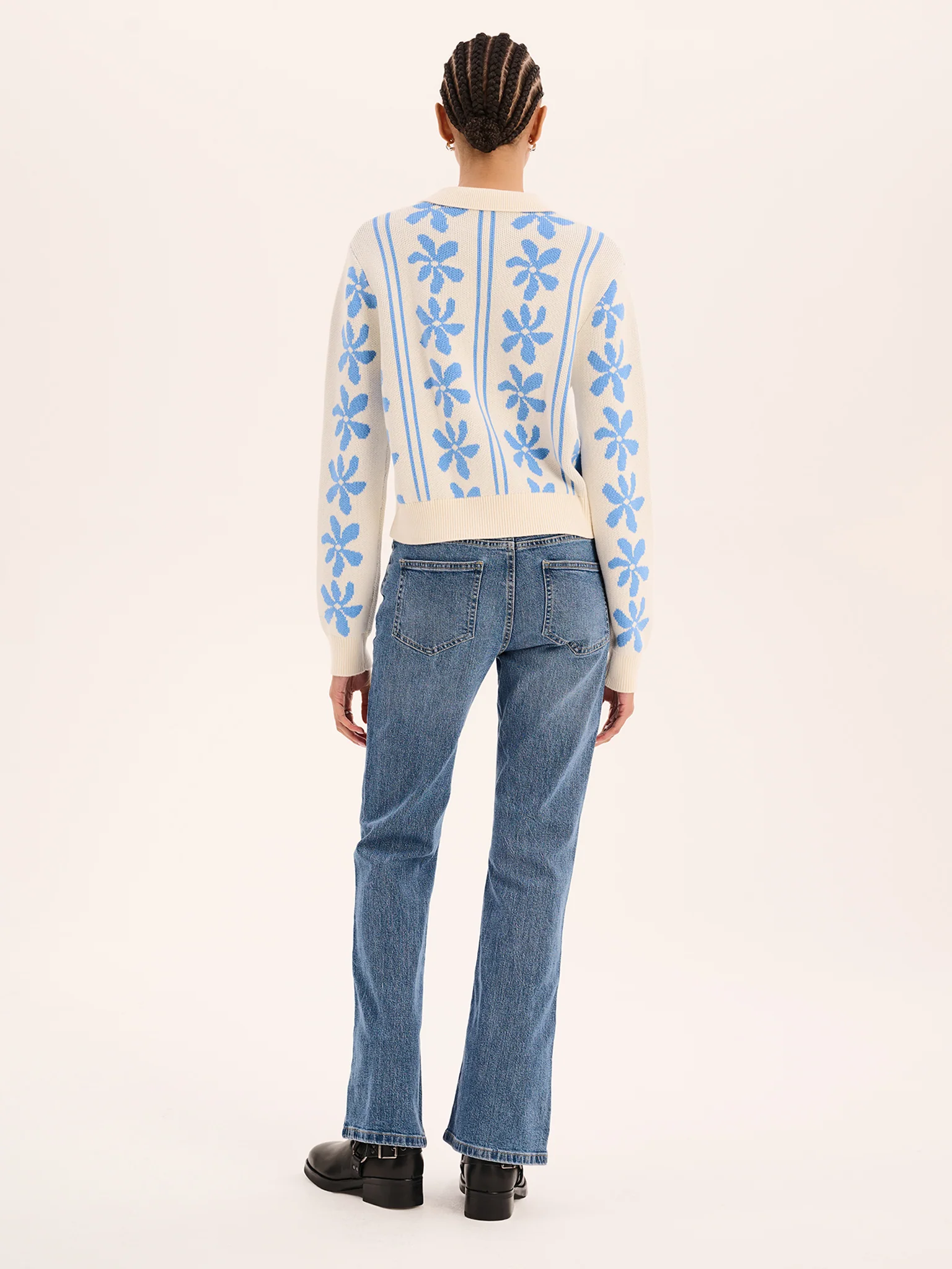 Loren Jumper in Blue and Cream - Image 3