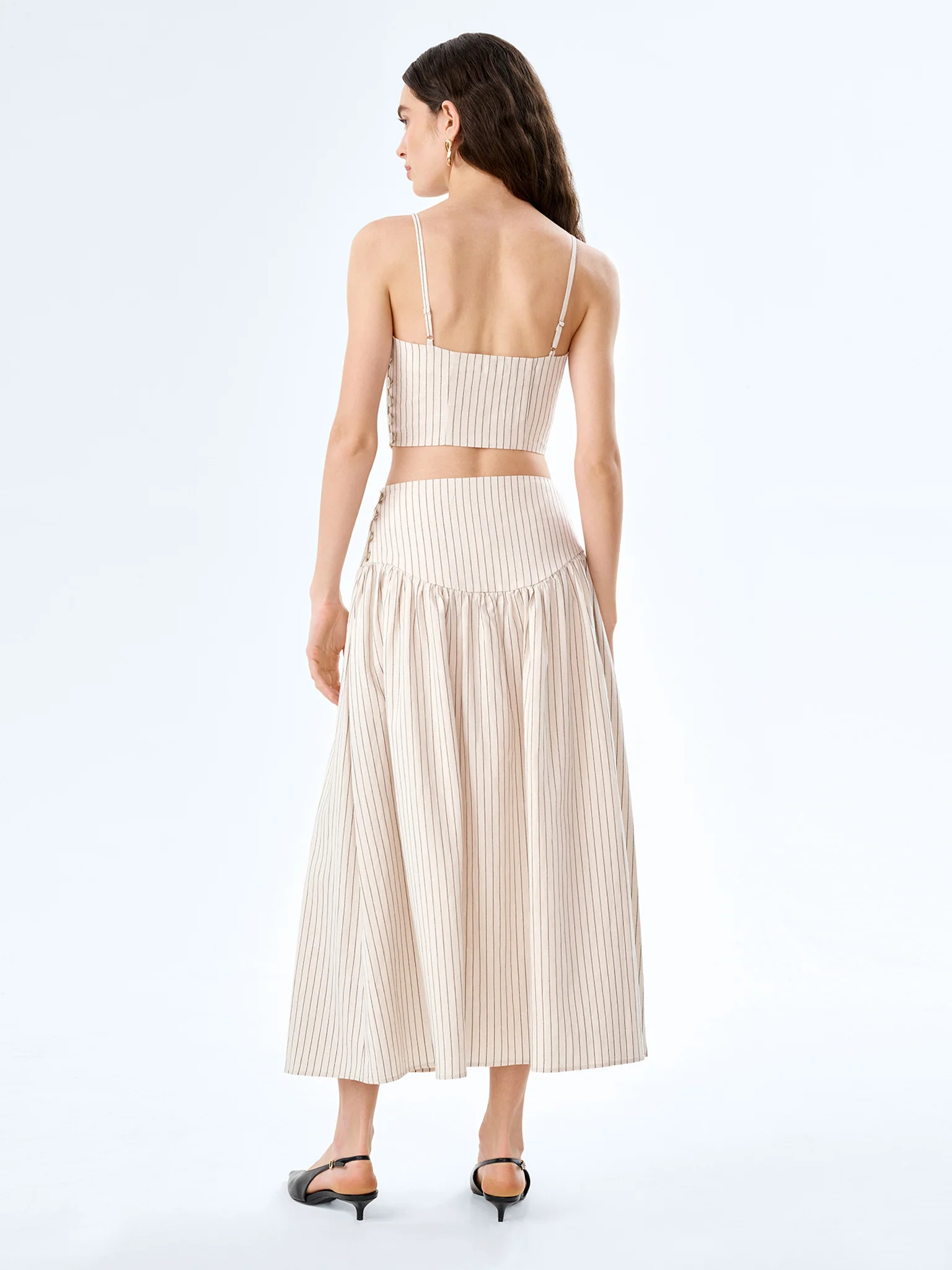 Lucille Skirt in Cream and Black Stripe - Image 5