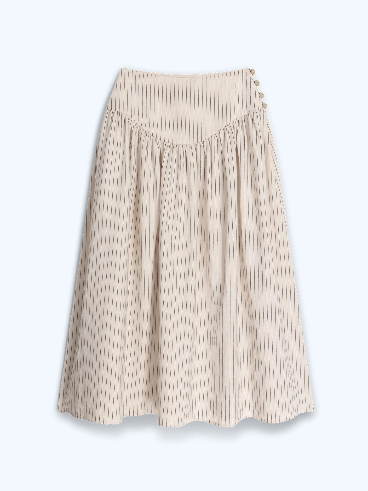 Lucille Skirt in Cream and Black Stripe - Image 6