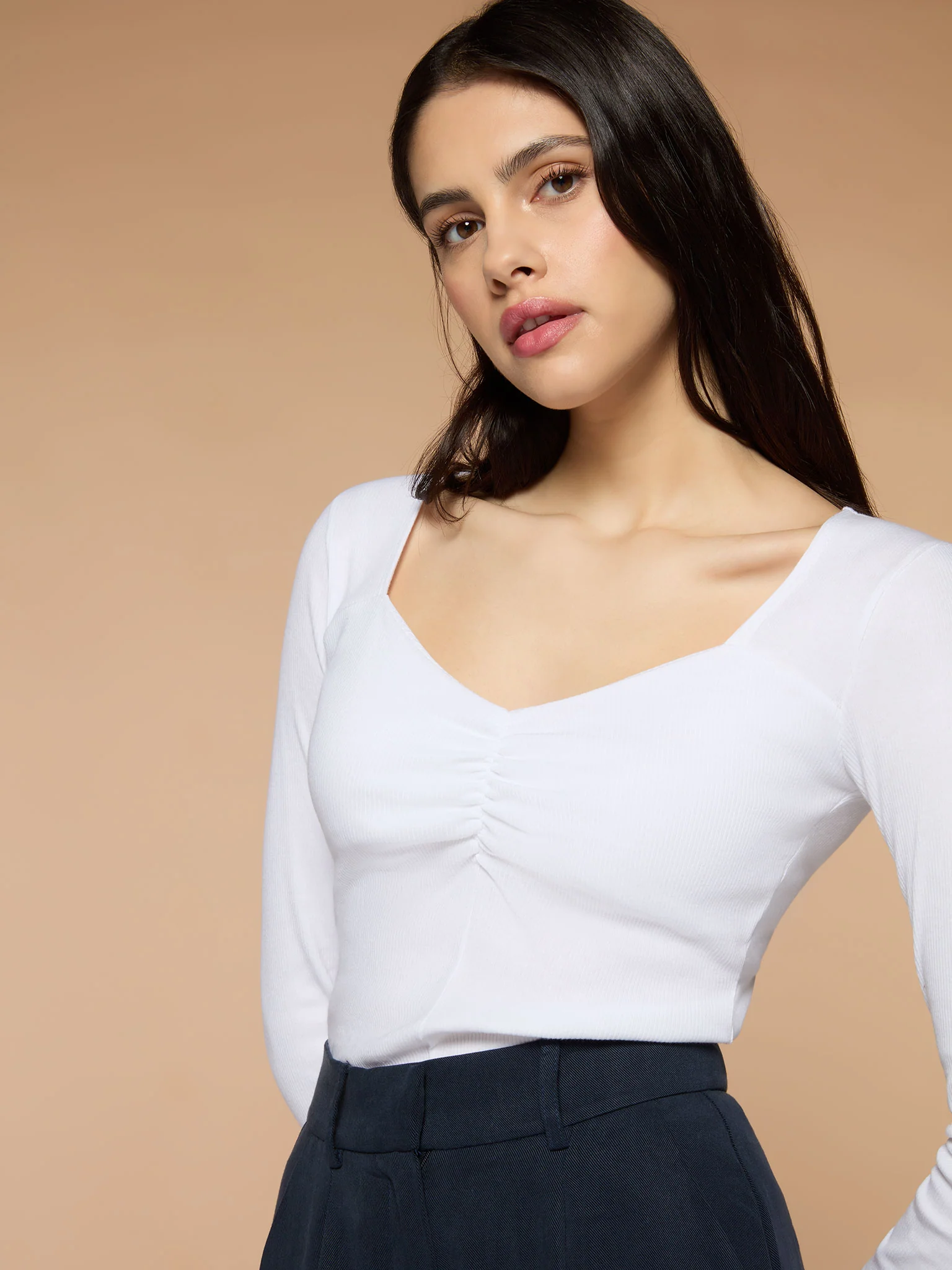 Lucinda Jersey Top in White - Image 4