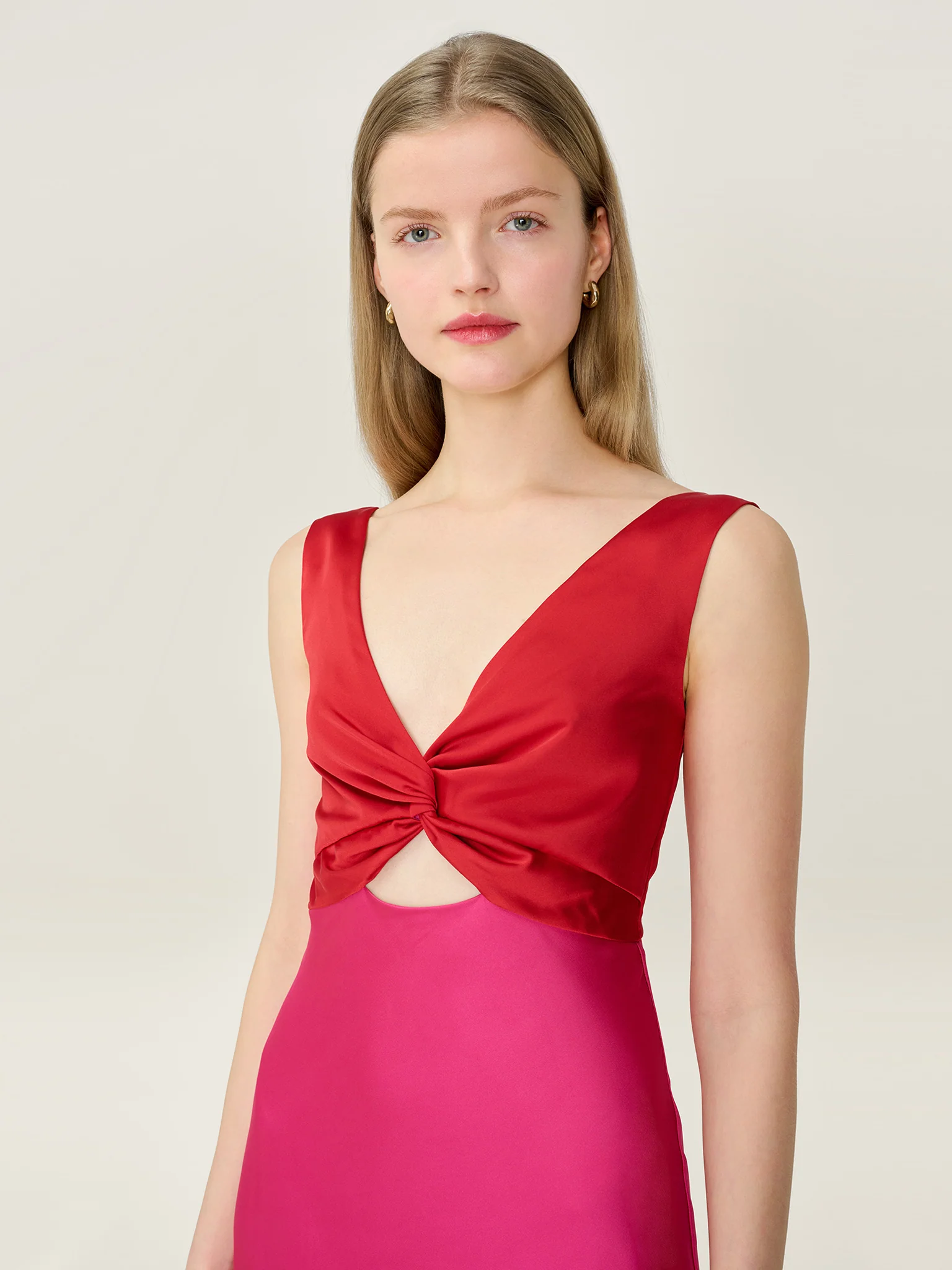 Maggy Dress in Raspberry and Barbados Cherry - Image 3