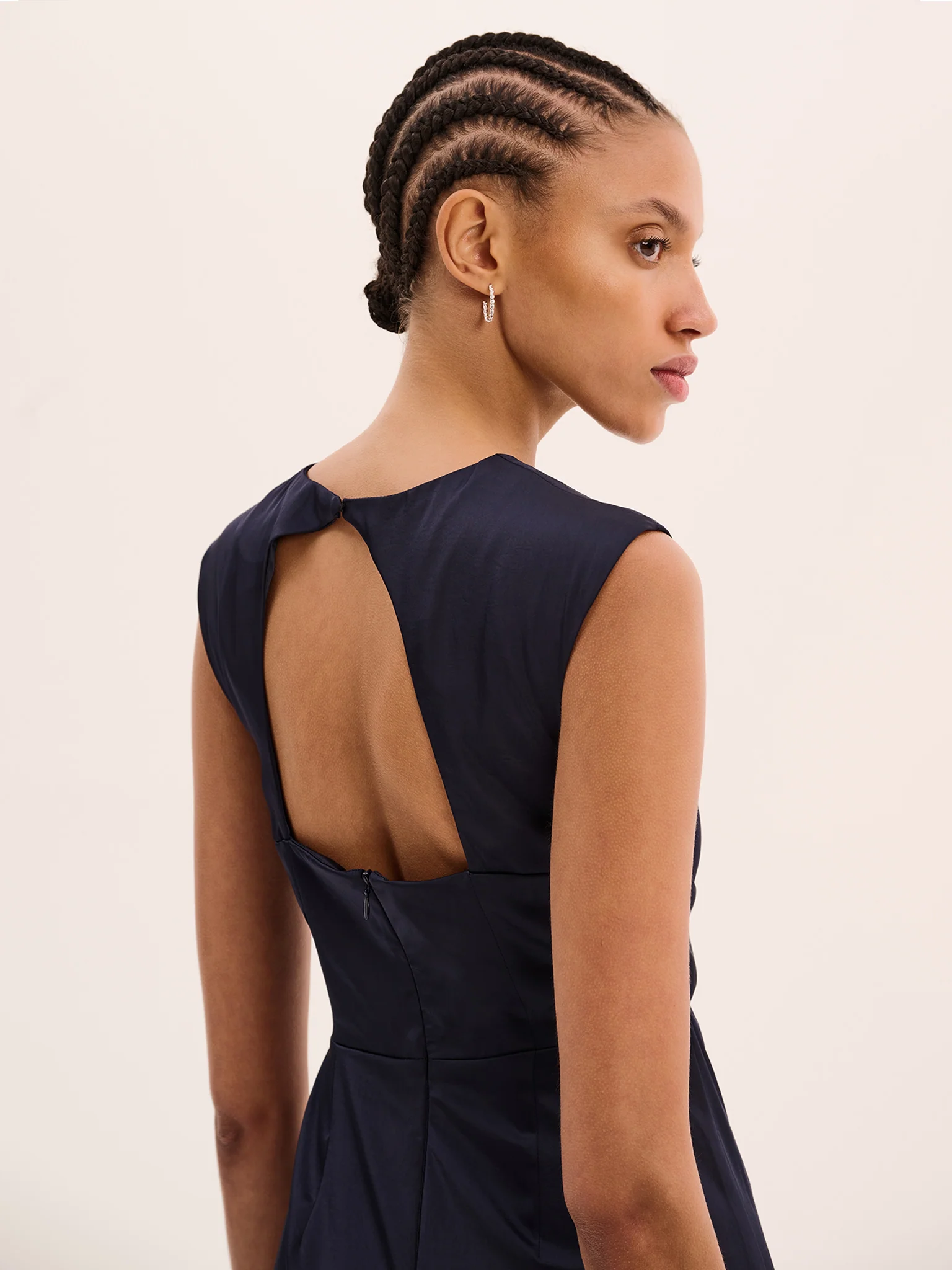 Marin Twist Front Dress in Navy - Image 2