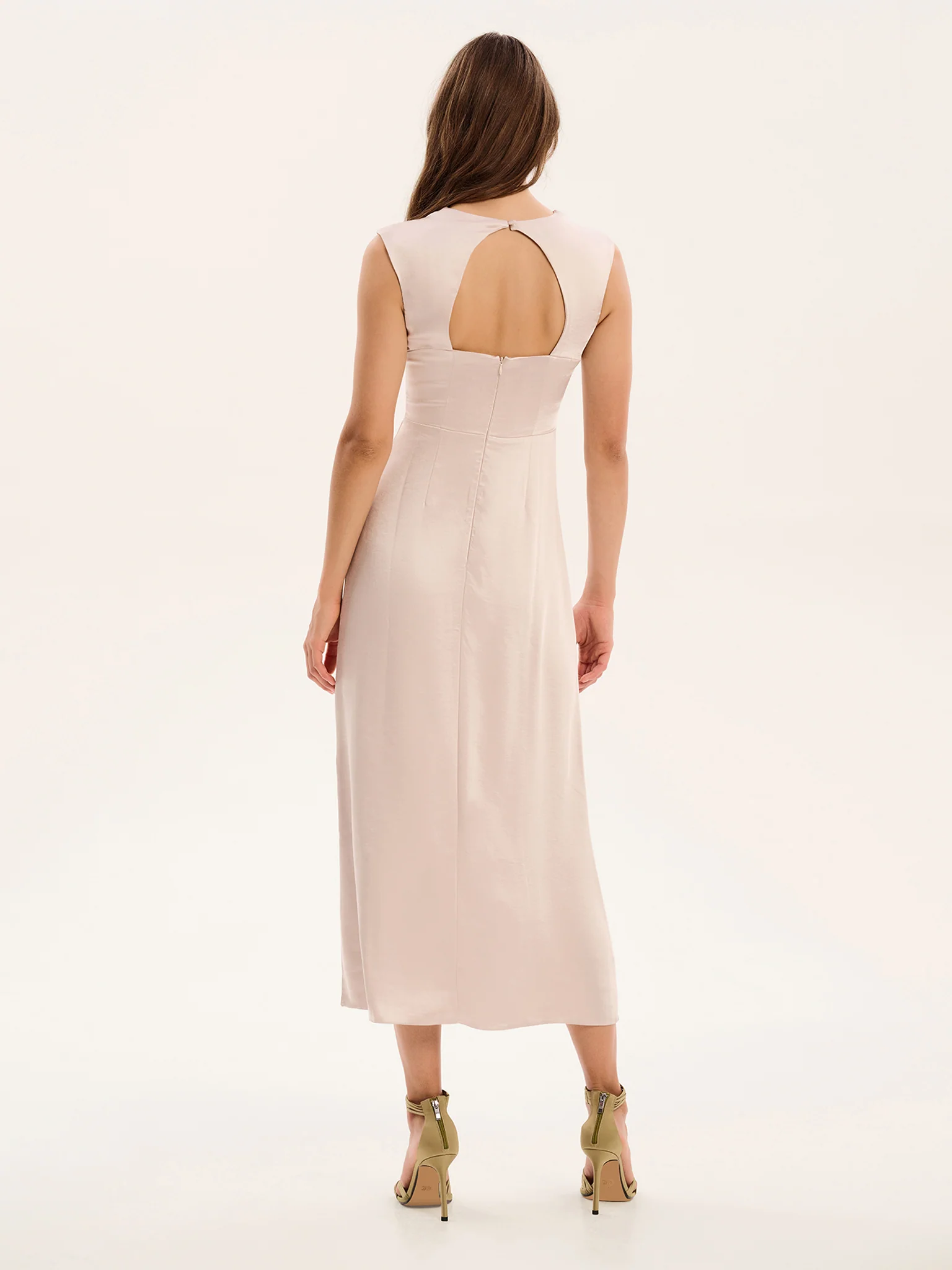 Marin Twist Front Dress in Silver - Image 2