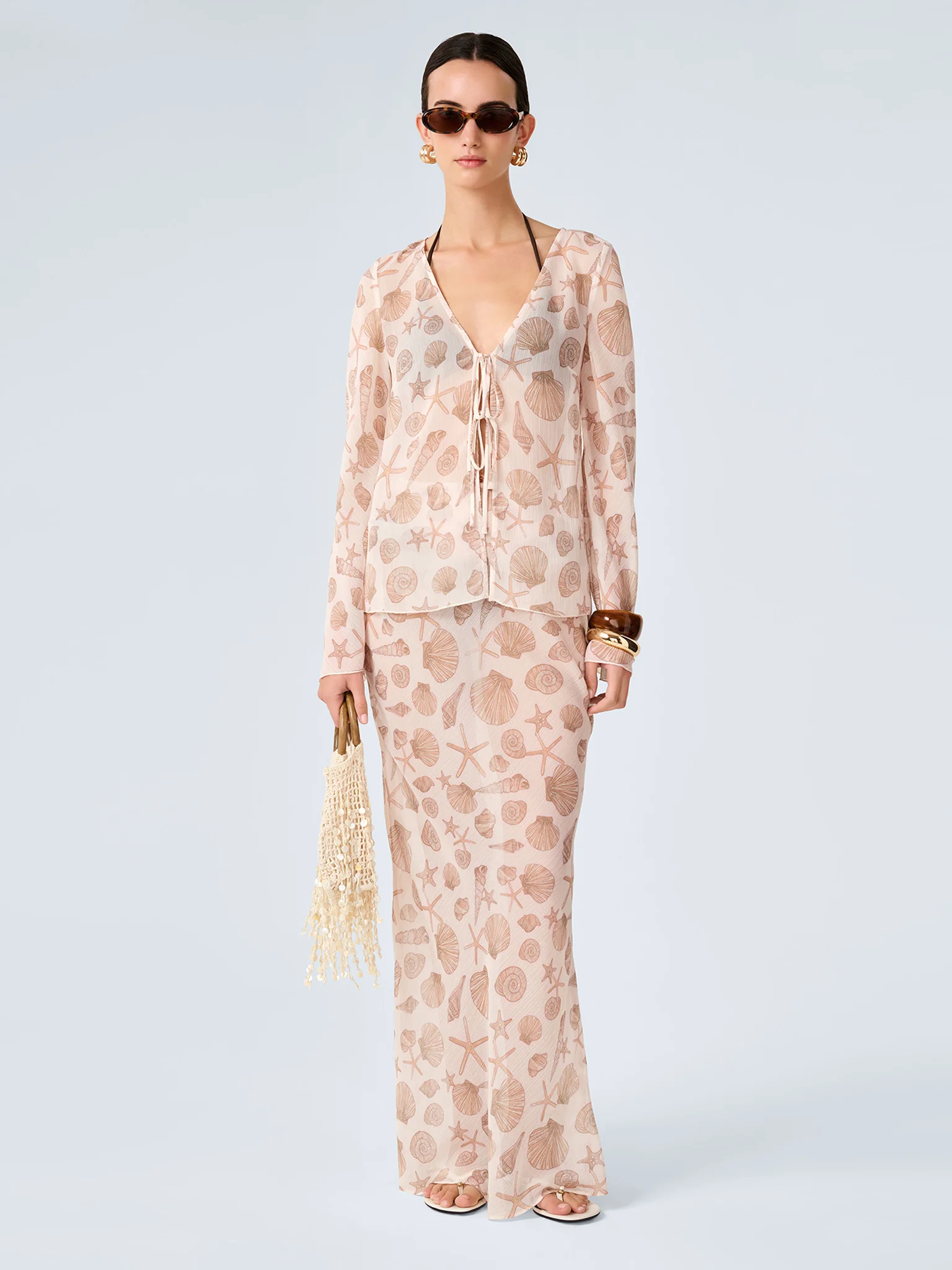 Marla Top in Painterly Shell Print - Image 2