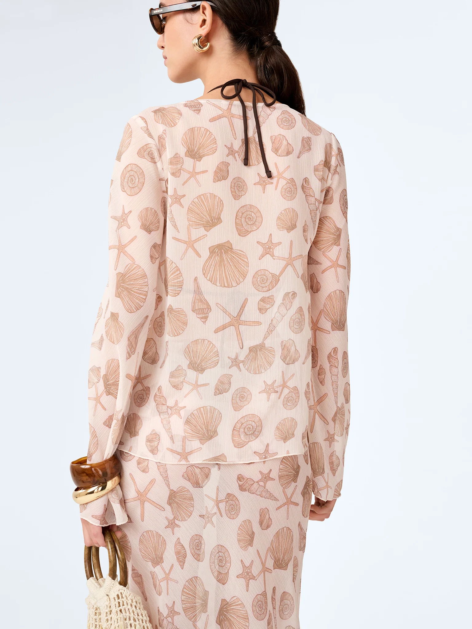 Marla Top in Painterly Shell Print - Image 3