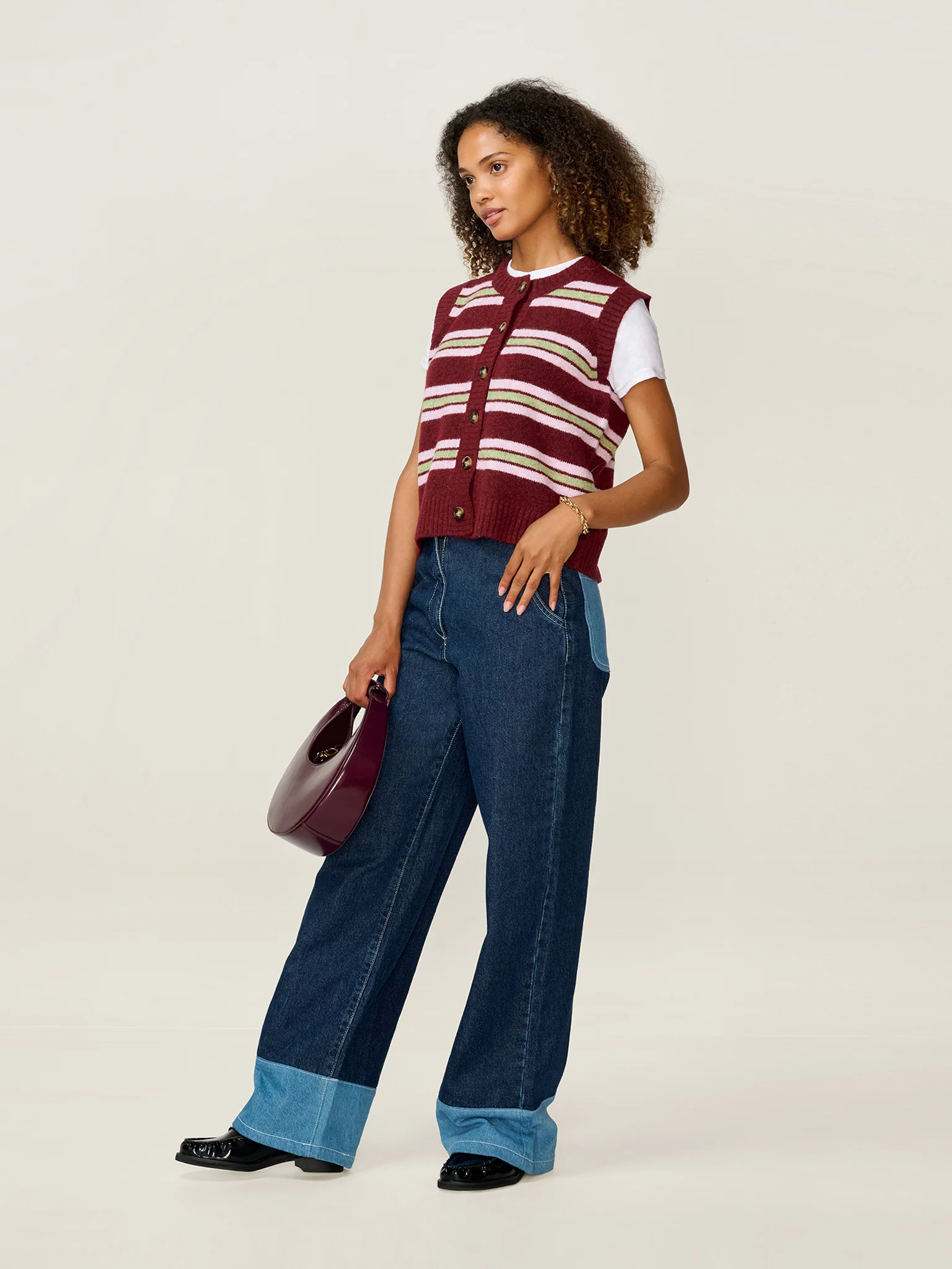 Matilda Stripe Vest in Multi - Image 3