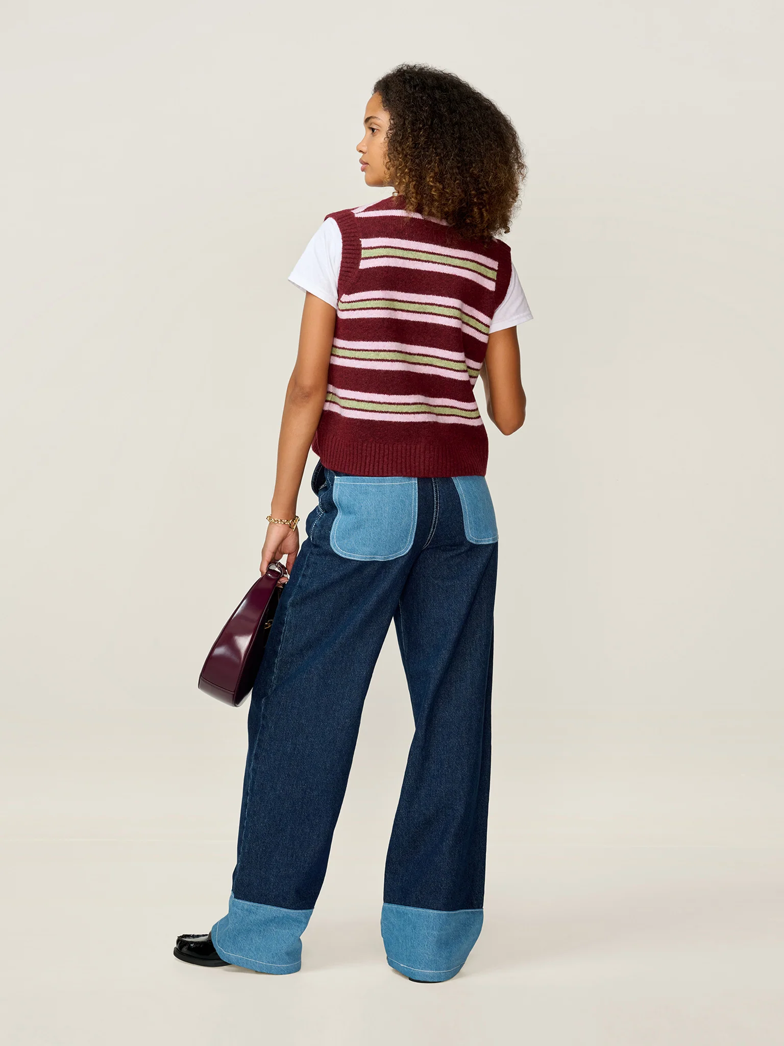 Matilda Stripe Vest in Multi - Image 5