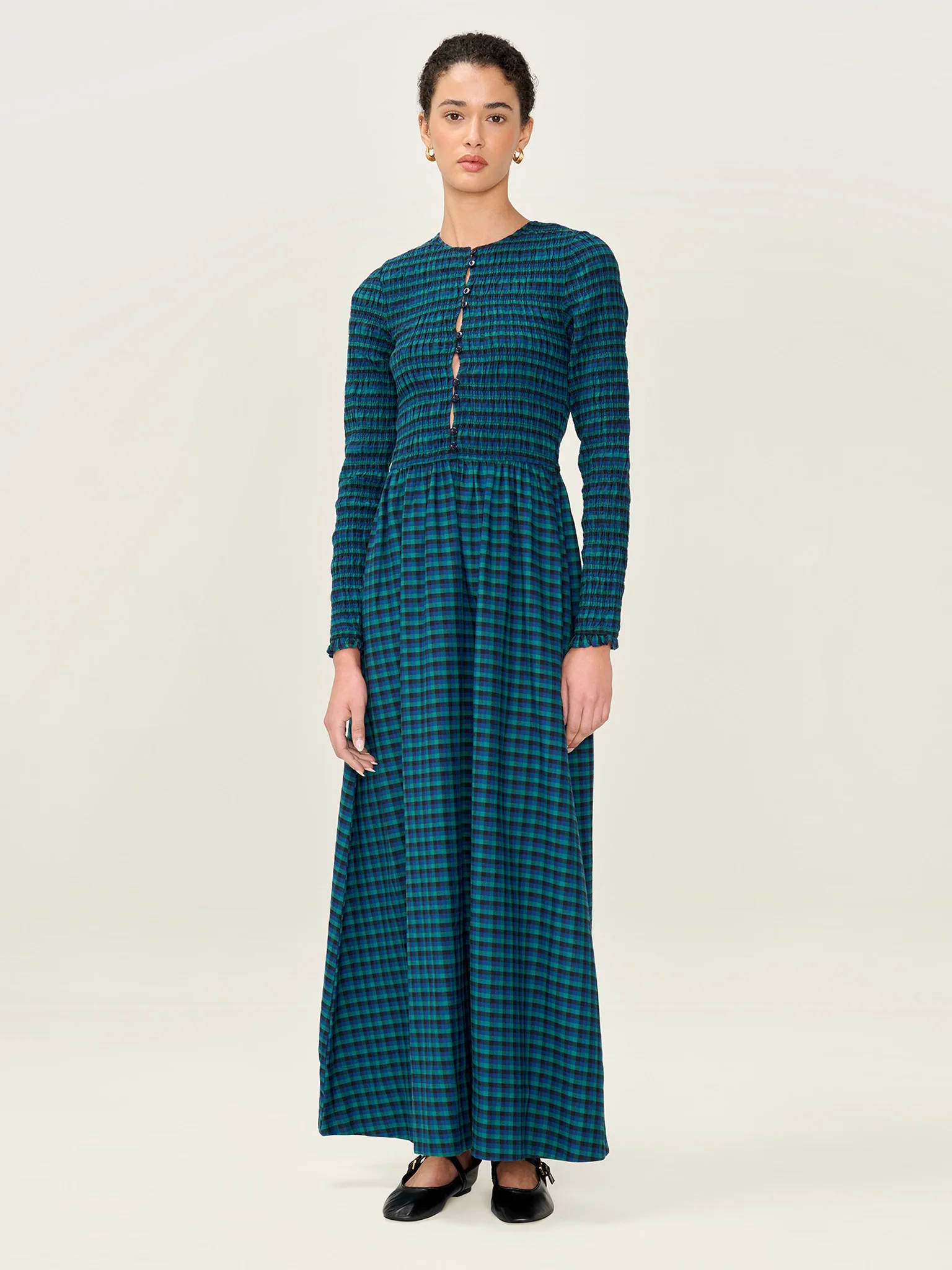 Mina Dress in Blue and Green