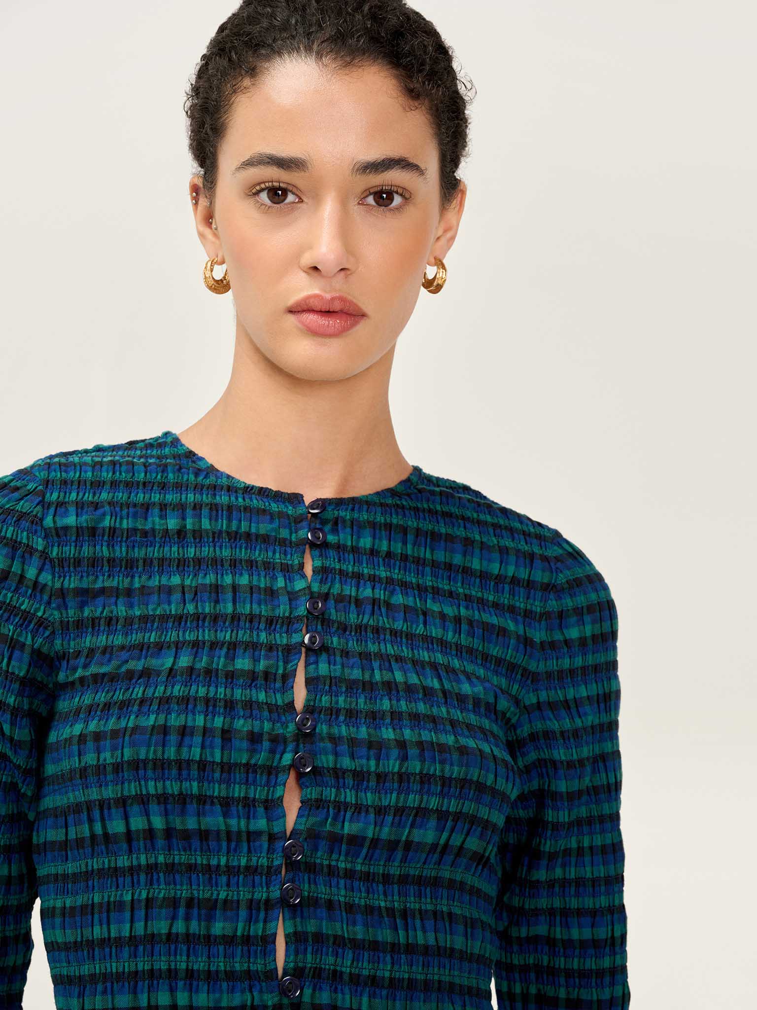 Mina Dress in Blue and Green - Image 5