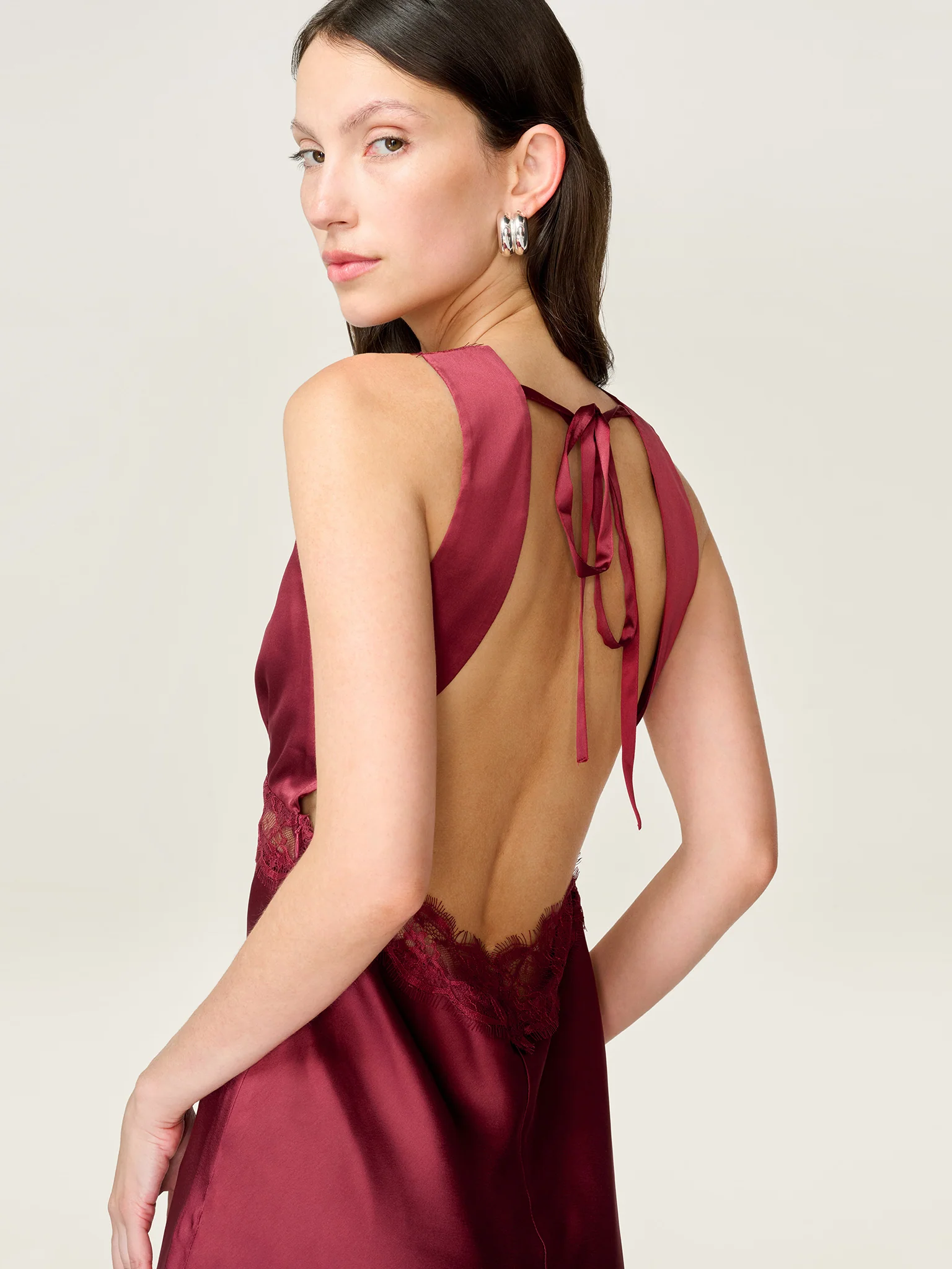 Darlia Mini Dress in Merlot - Image 5