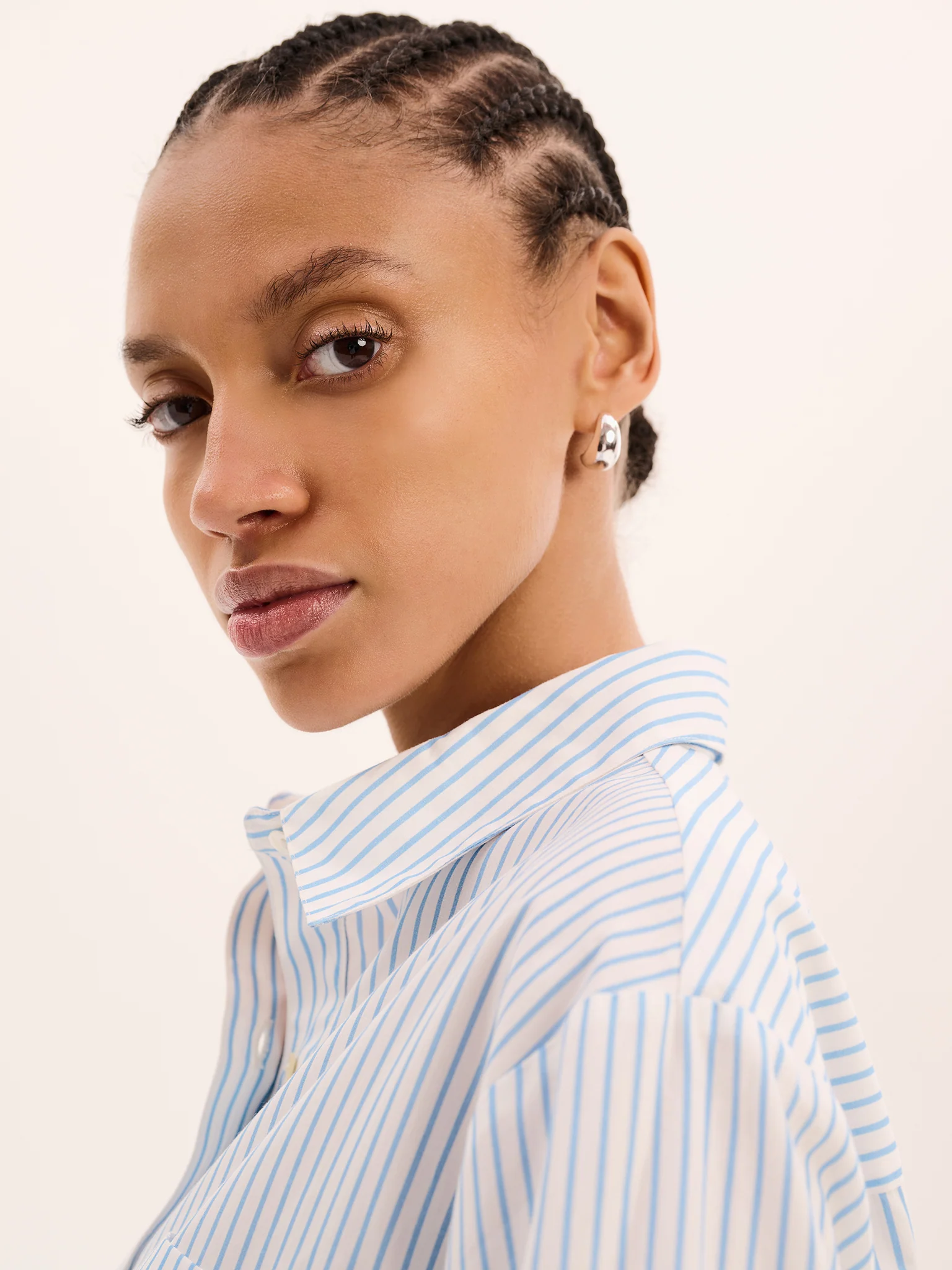 Nala Stripe Tie Back Shirt in Light Blue Stripe - Image 5