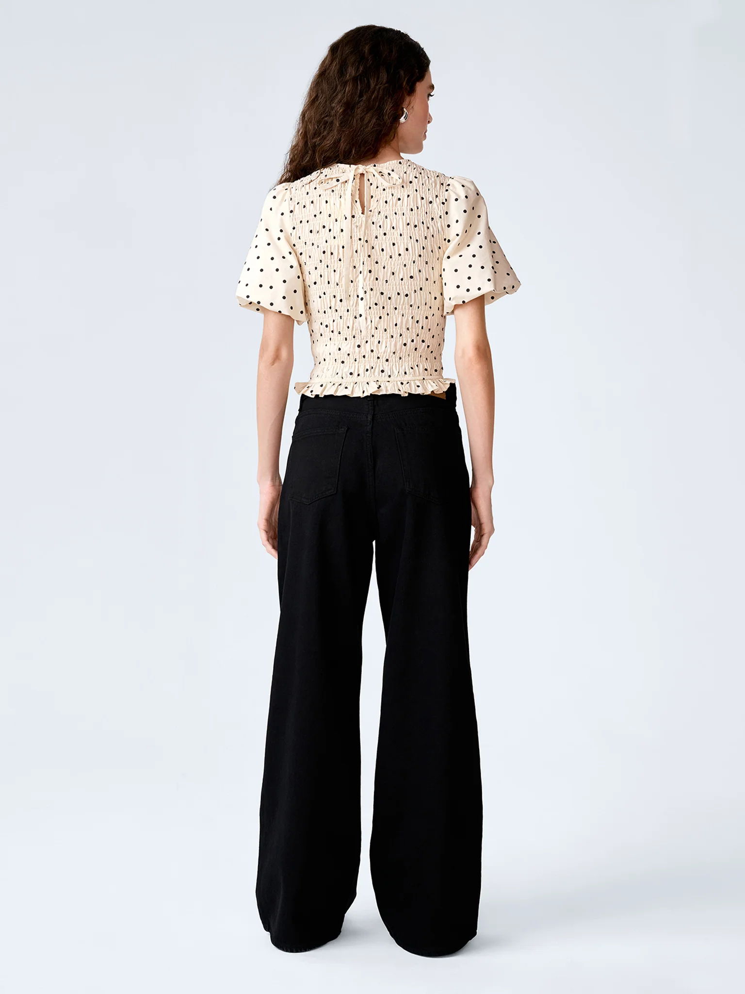 Nicolla Top in White Polka Dot - Image 3