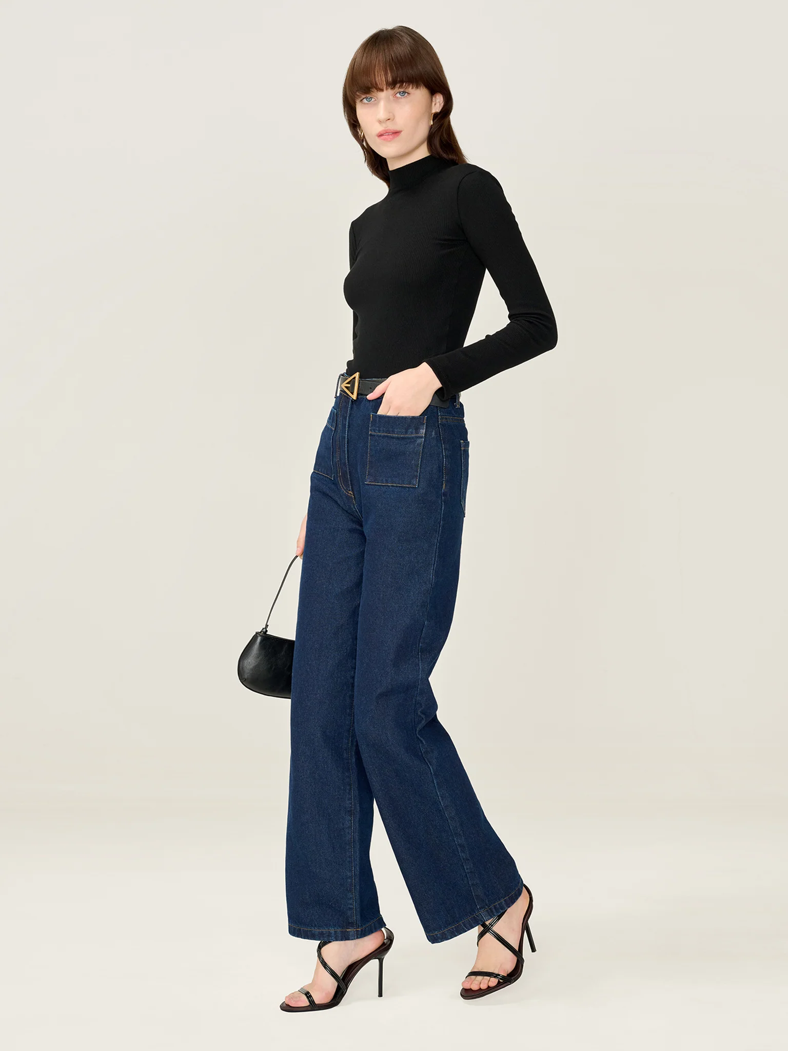 North Mock Neck Top in Black - Image 3