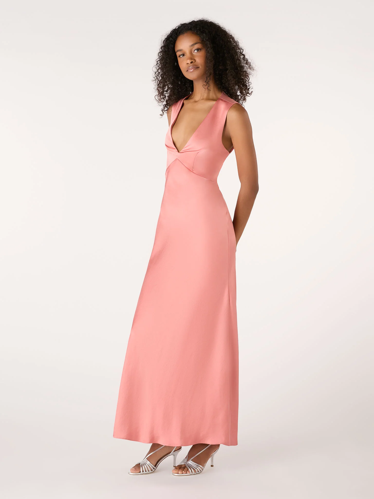 Nova Tie Back Dress in Coral - Image 2