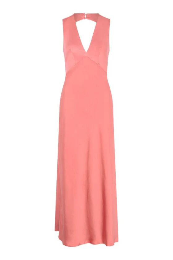 Nova Tie Back Dress in Coral - Image 6
