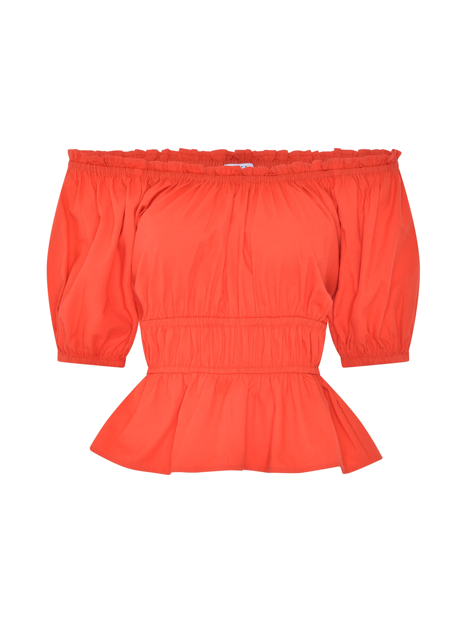 Ola Shirred Detail Short Sleeve Top in Red - Image 5