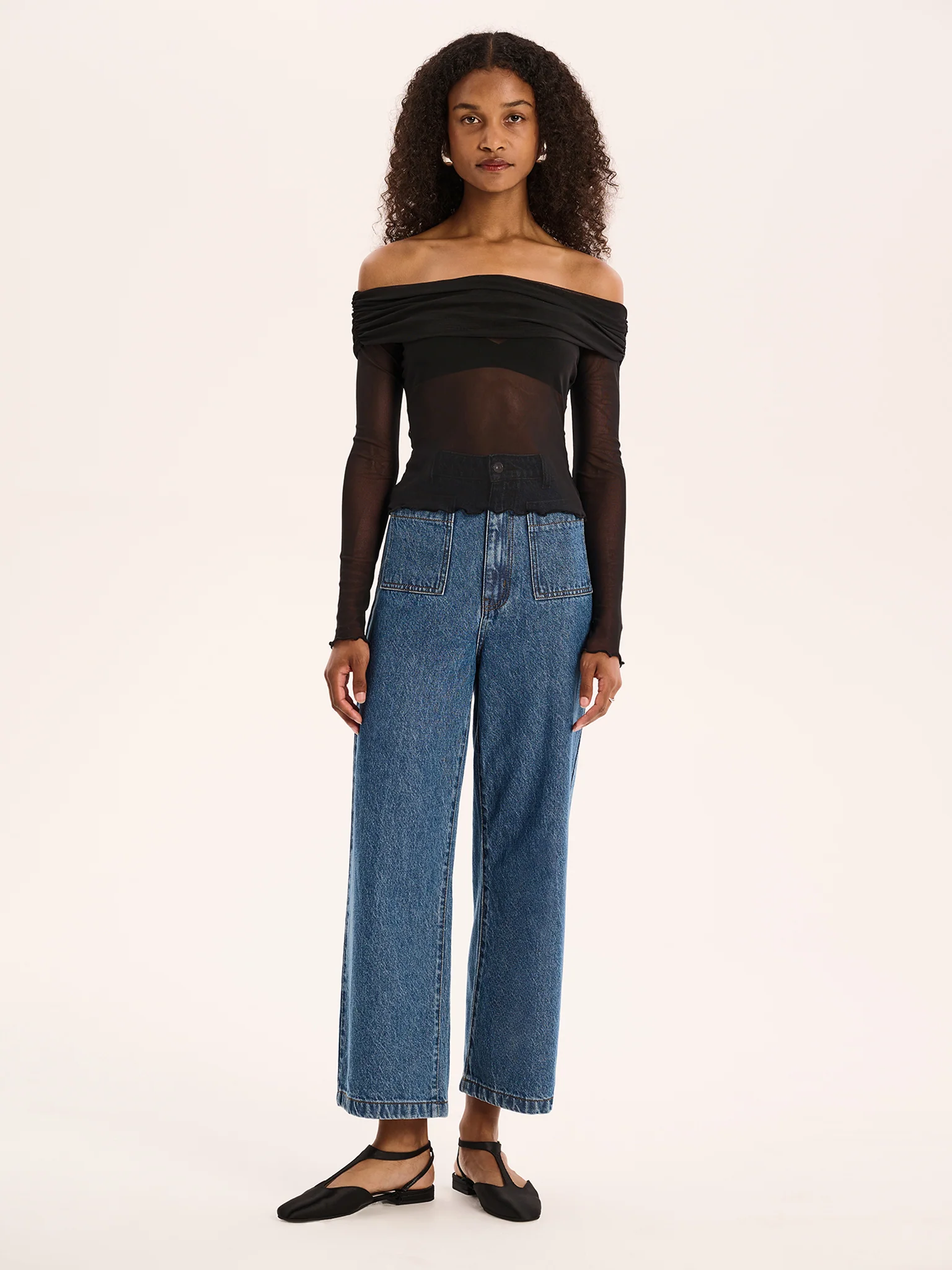 Orielle Cropped Jean in Mid Wash