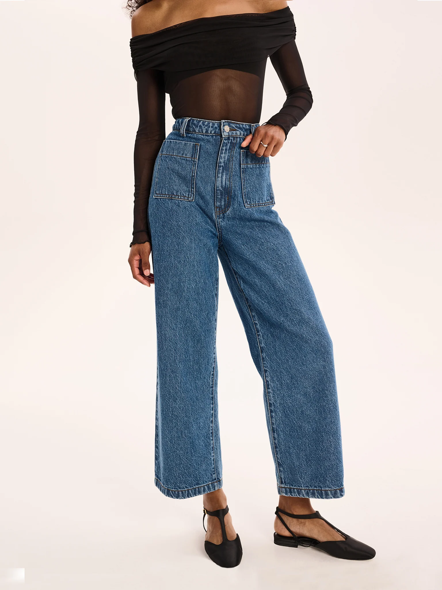 Orielle Cropped Jean in Mid Wash - Image 4