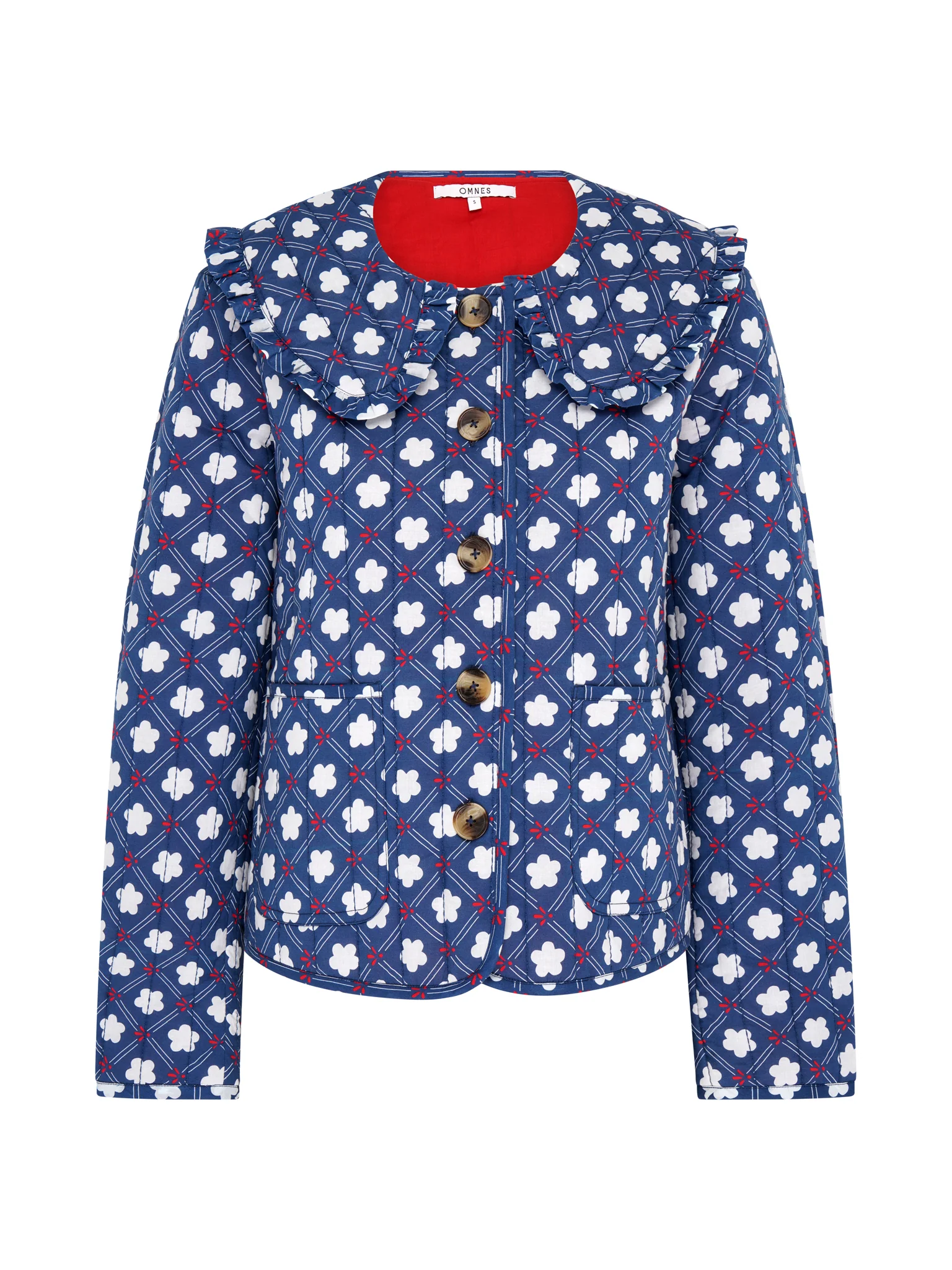 Peggy Quilted Jacket in Floral Check - Image 5