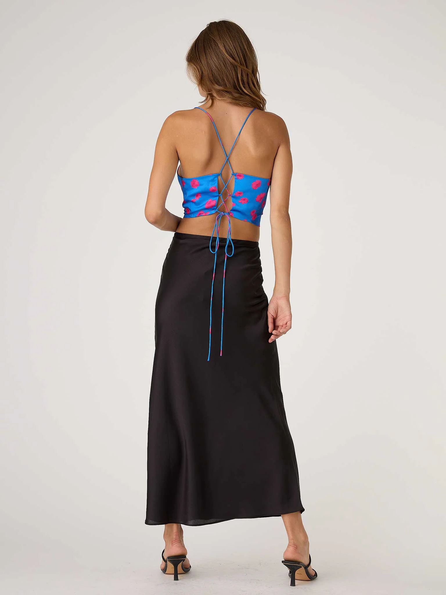 Raya Cami Top in Blue Floral Print - Image 3