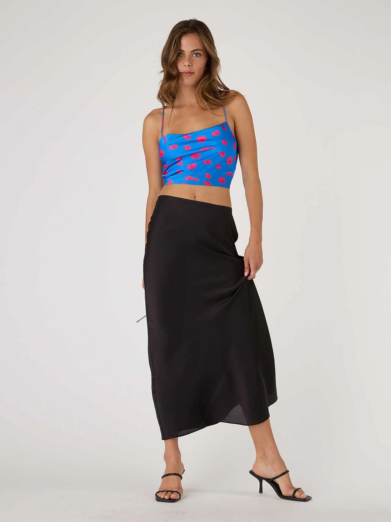 Raya Cami Top in Blue Floral Print - Image 4