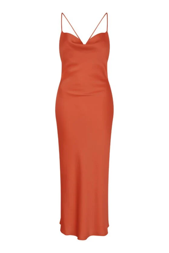 Riviera Midi Dress in Brick Orange - Image 5