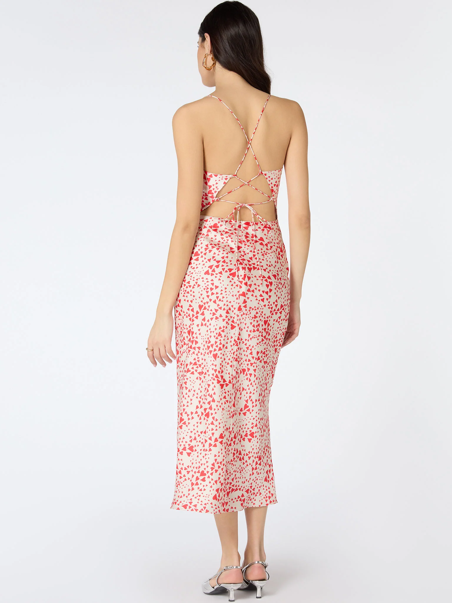 Riviera Midi Dress in Heart Print - Image 3