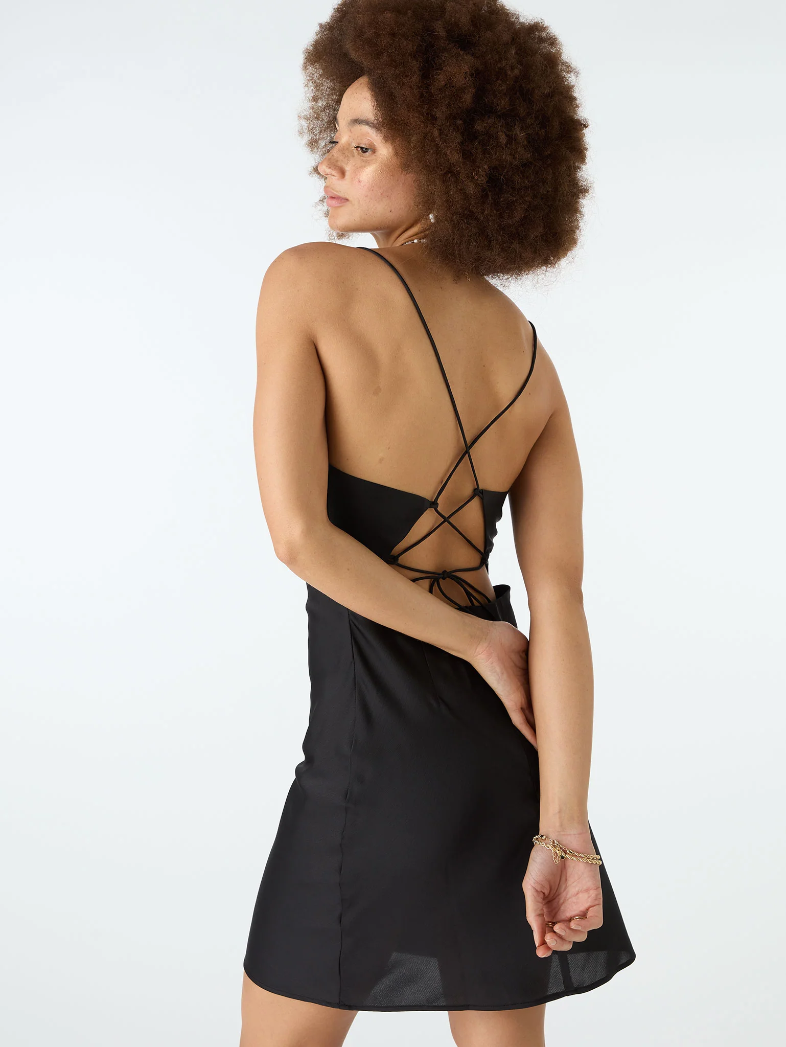 Riviera Mini Dress in Black - Image 3