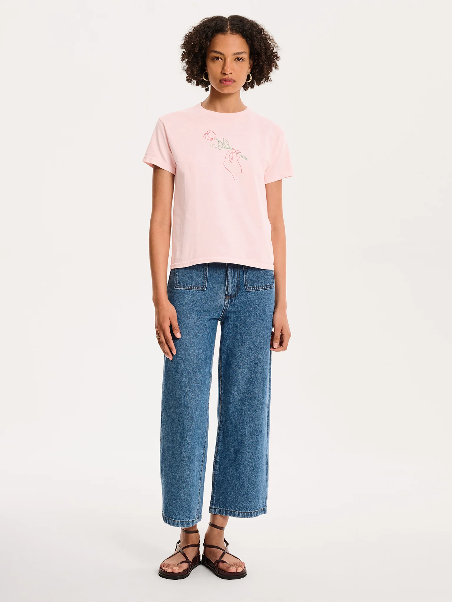 Rose Baby Tee in Pink - Image 3