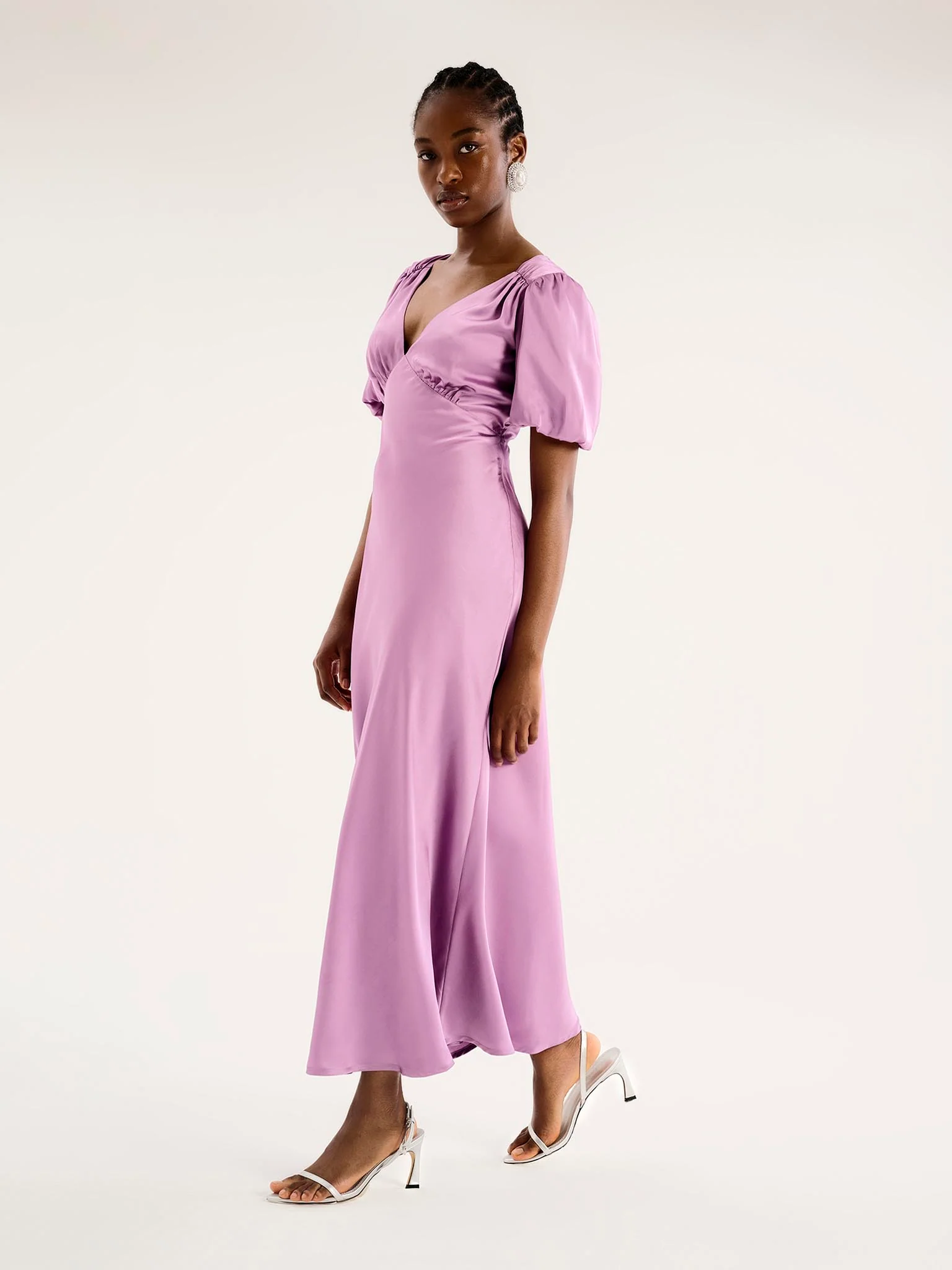 Rosie Puff Sleeve Dress in Lavender - Image 2