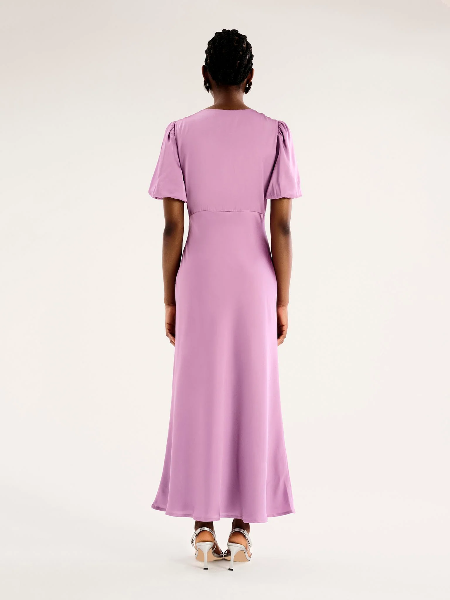 Rosie Puff Sleeve Dress in Lavender - Image 3