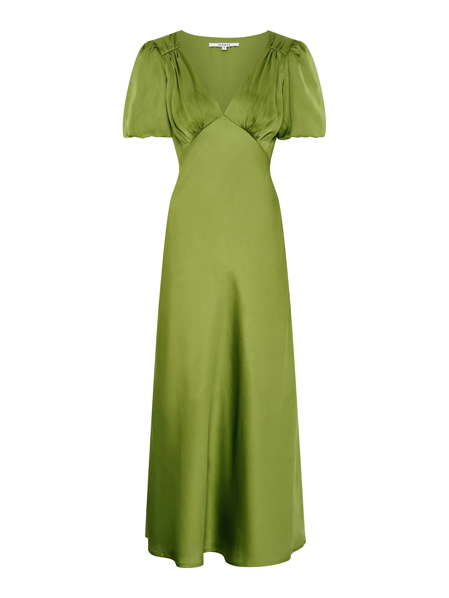 Rosie Ruched Puff Sleeve Dress in Sage - Image 6