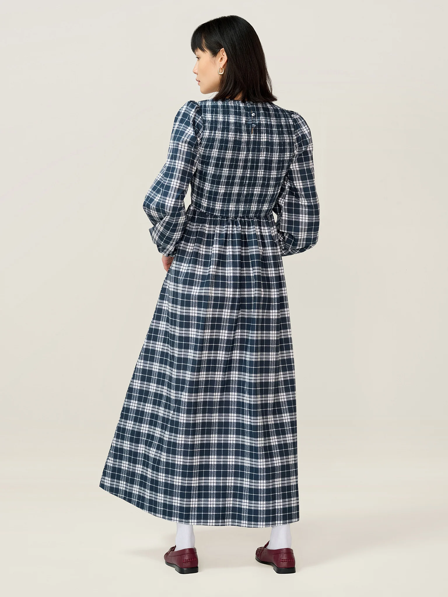 Saint Dress in Navy Check - Image 3