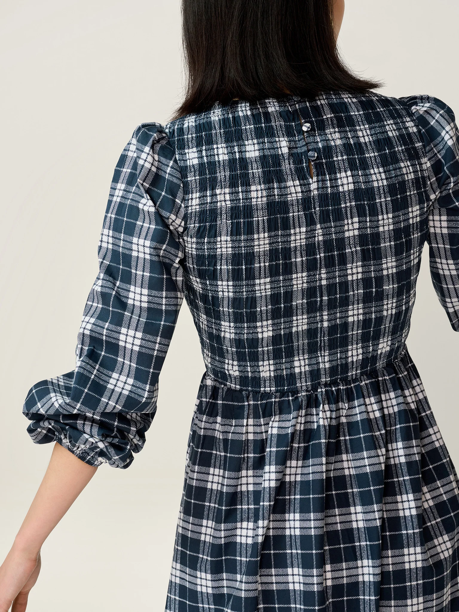 Saint Dress in Navy Check - Image 6