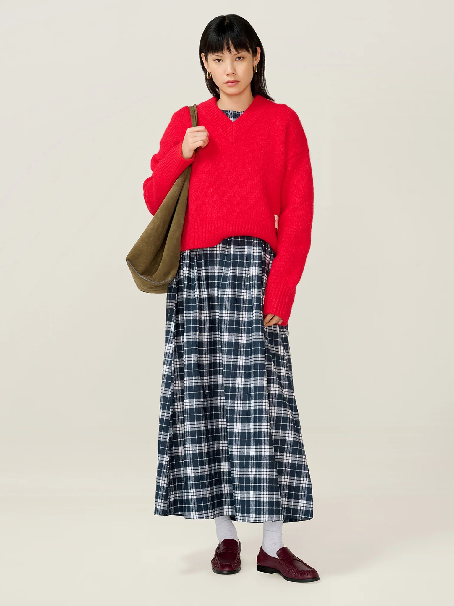 Saint Dress in Navy Check - Image 8