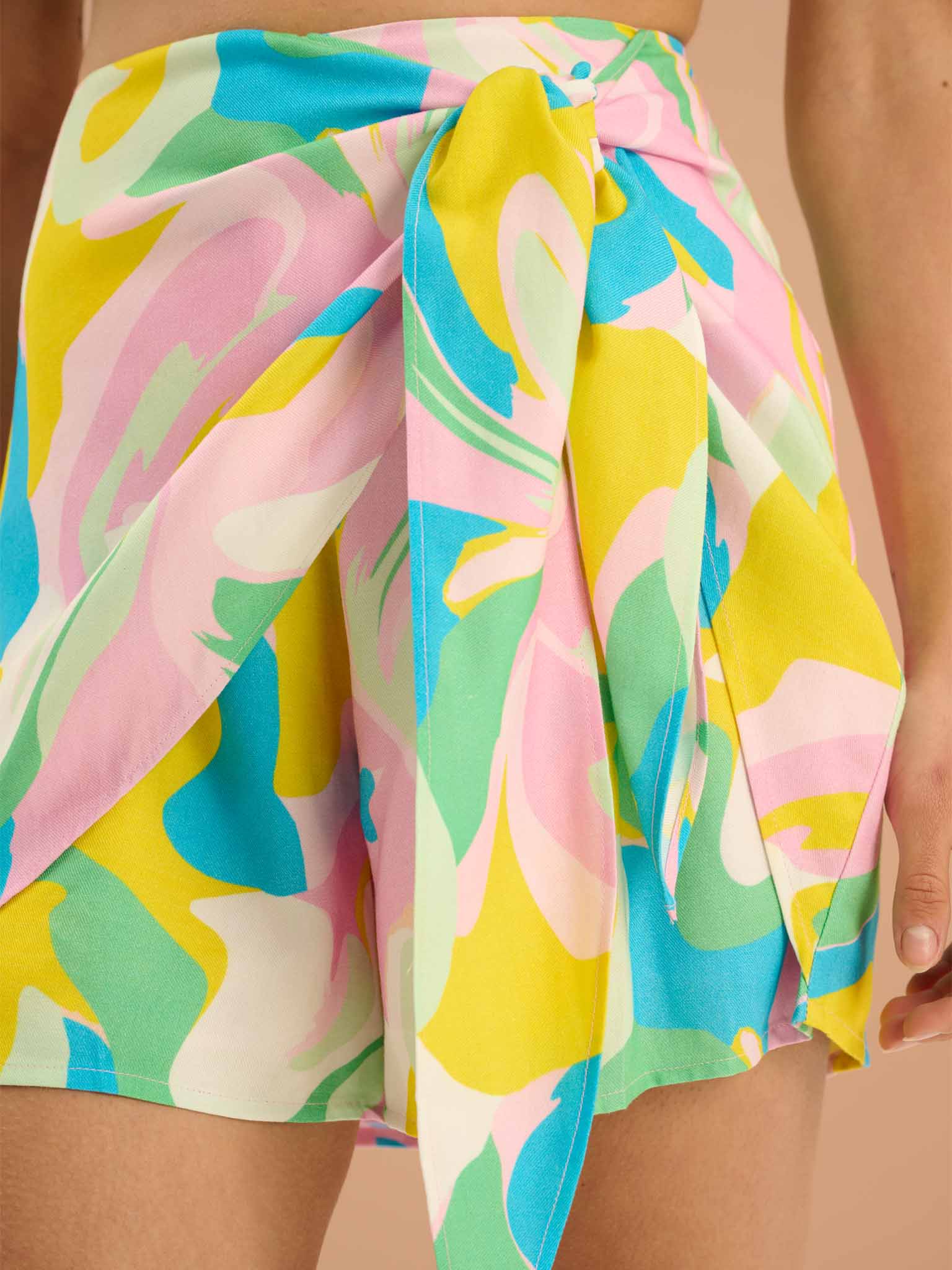 Samie Viscose Twill Wrap Front Short - Image 4