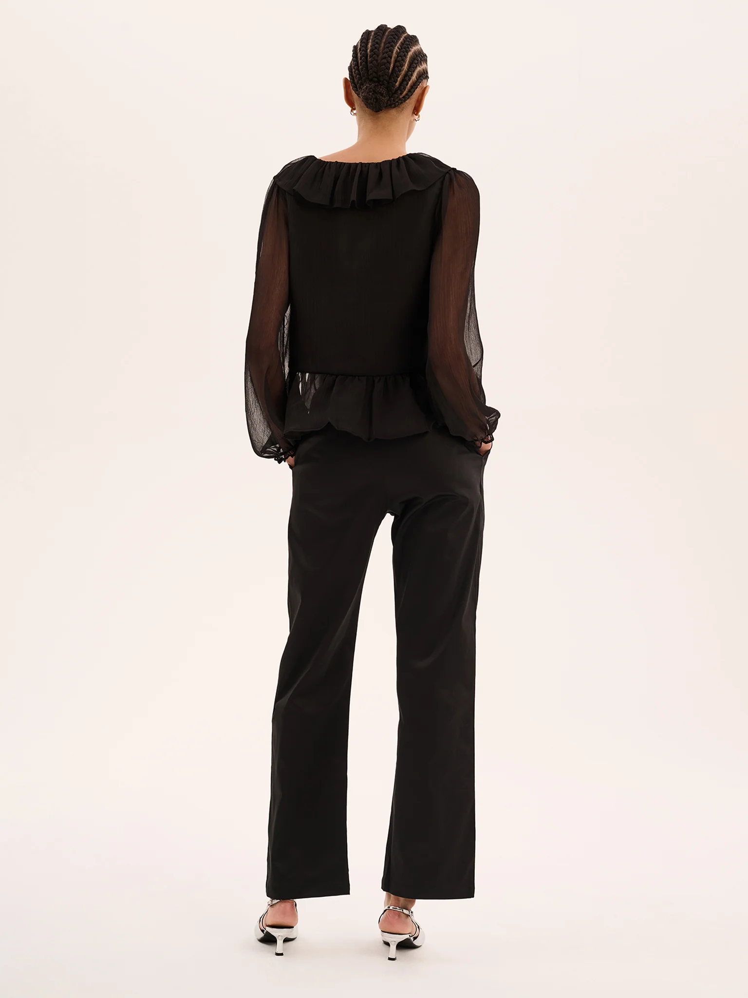 Selina Chiffon Top in Black - Image 4