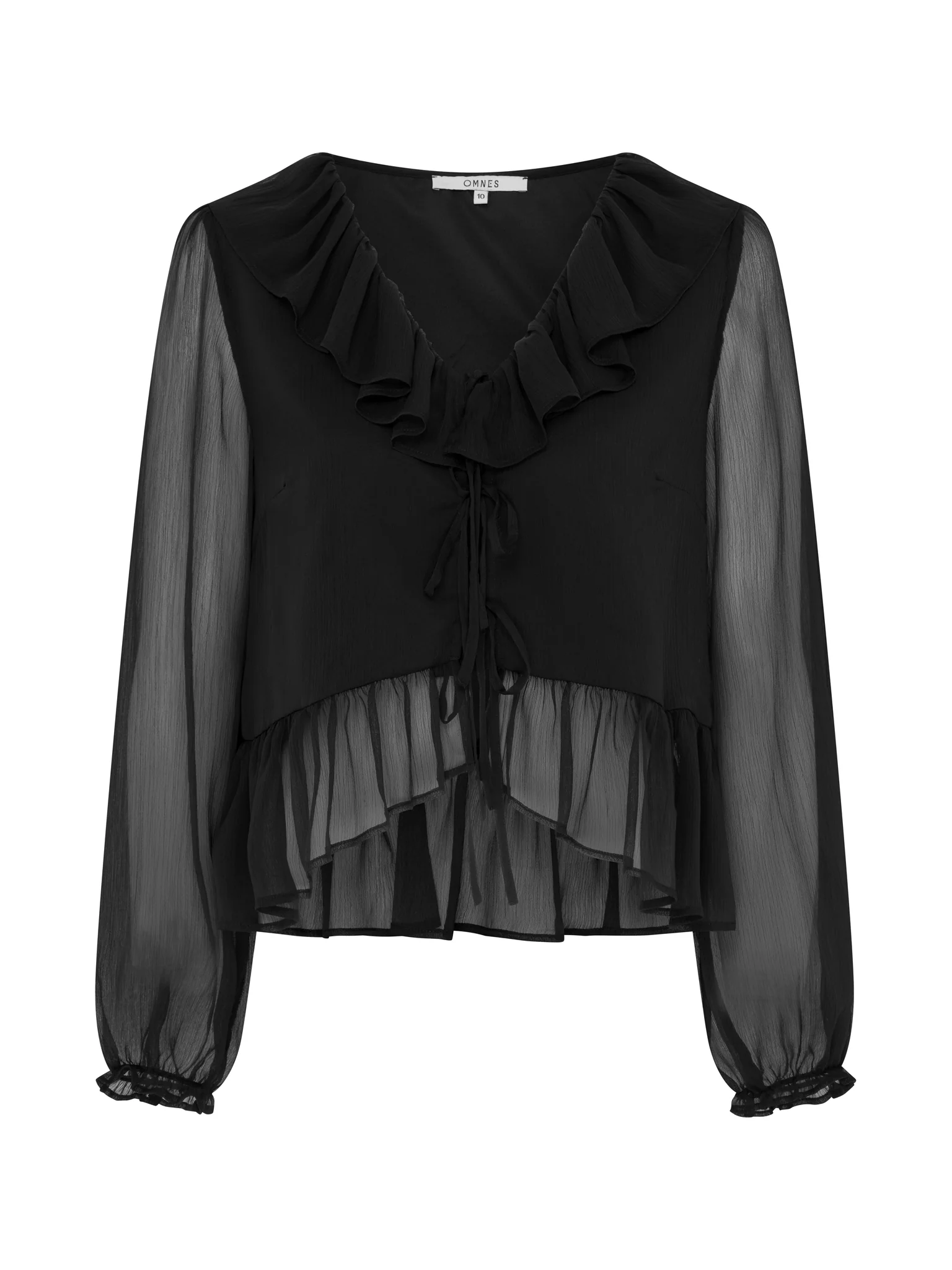 Selina Chiffon Top in Black - Image 5