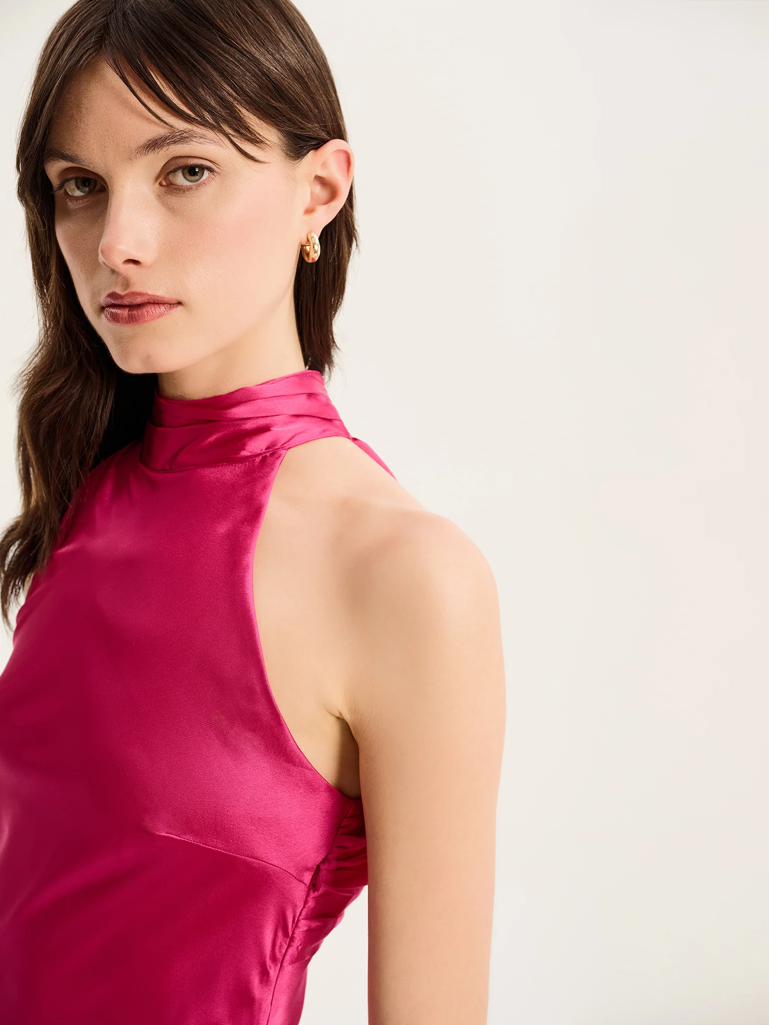 Seychelles Drape Back Detail Dress in Magenta - Image 4