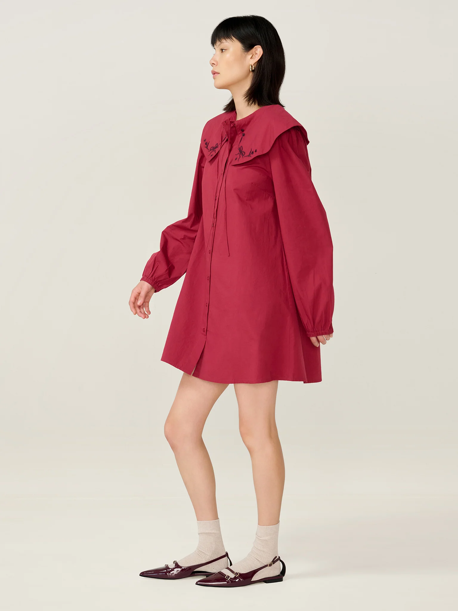 Sloane Dress in Merlot - Image 3