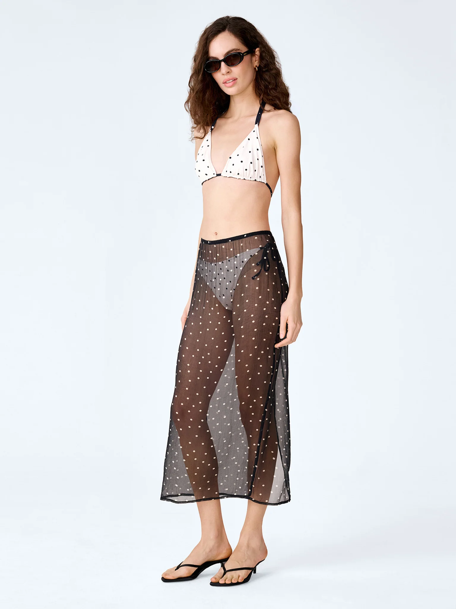 Sumba Mesh Skirt in Black Polka Dot - Image 2