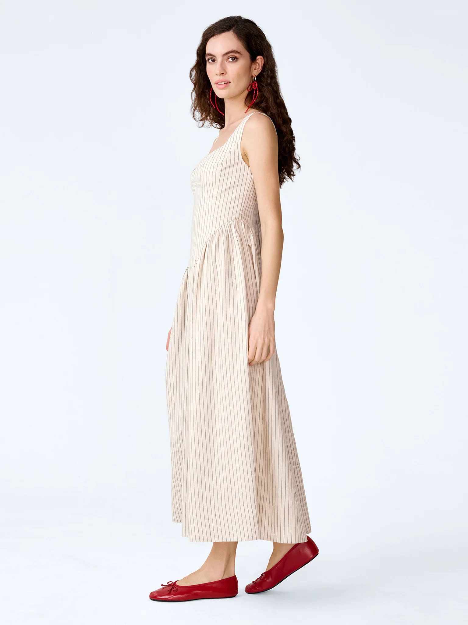 Suri Dress in Cream and Black Stripe - Image 2