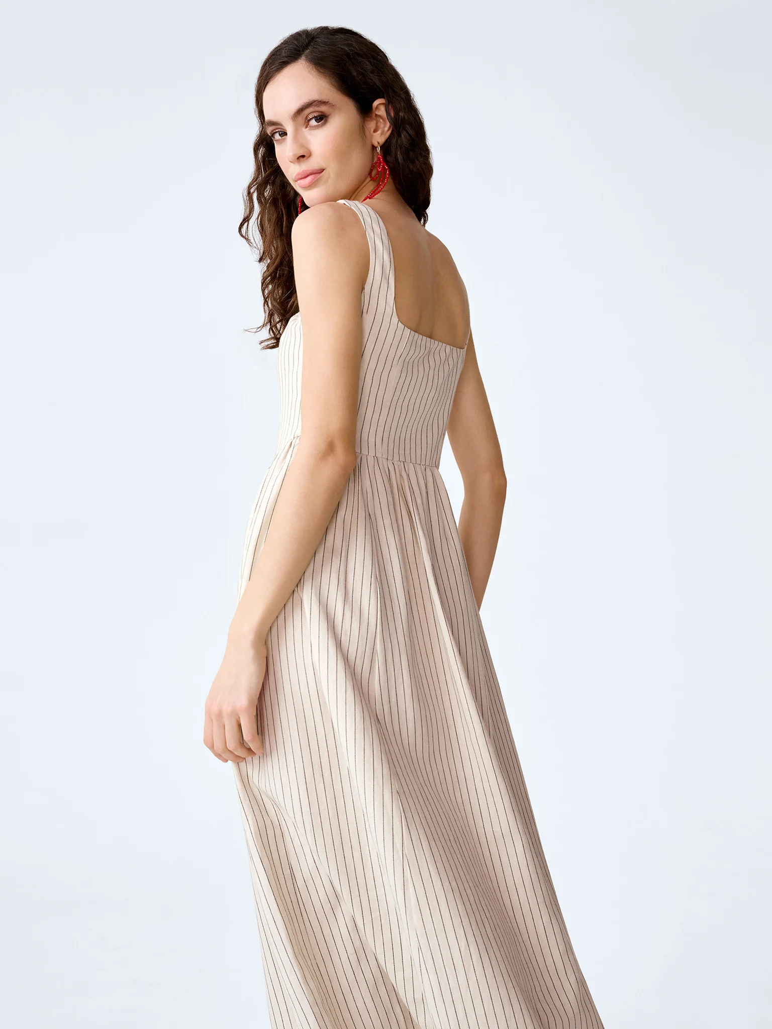 Suri Dress in Cream and Black Stripe - Image 4