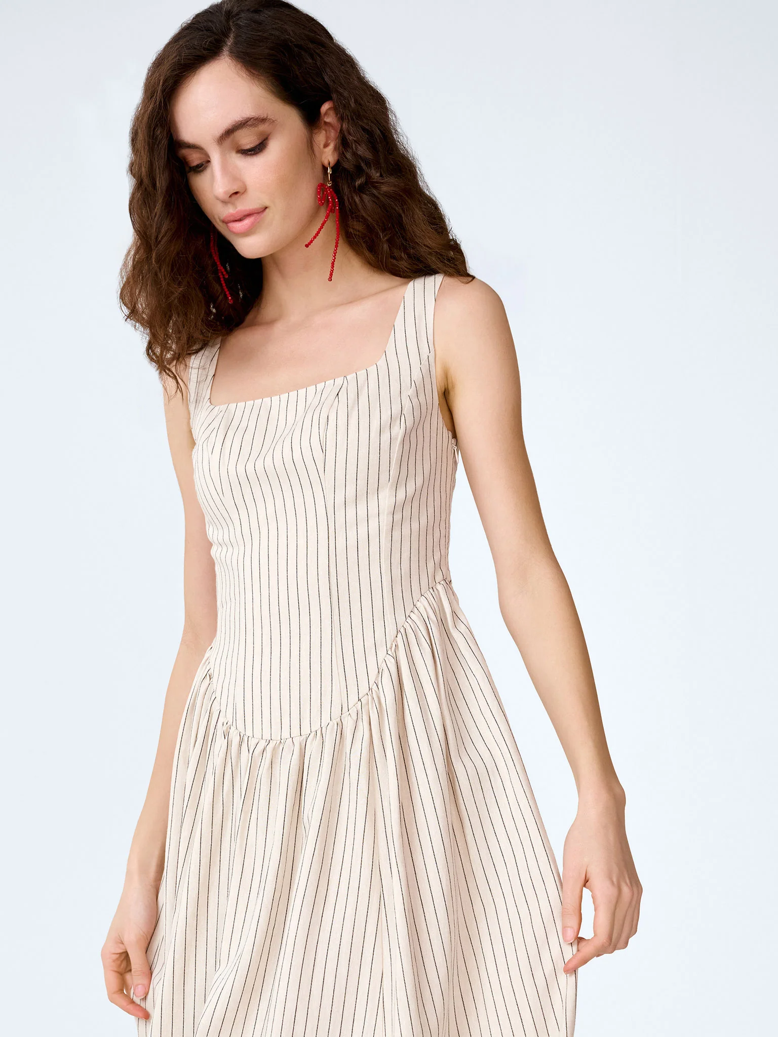 Suri Dress in Cream and Black Stripe - Image 5